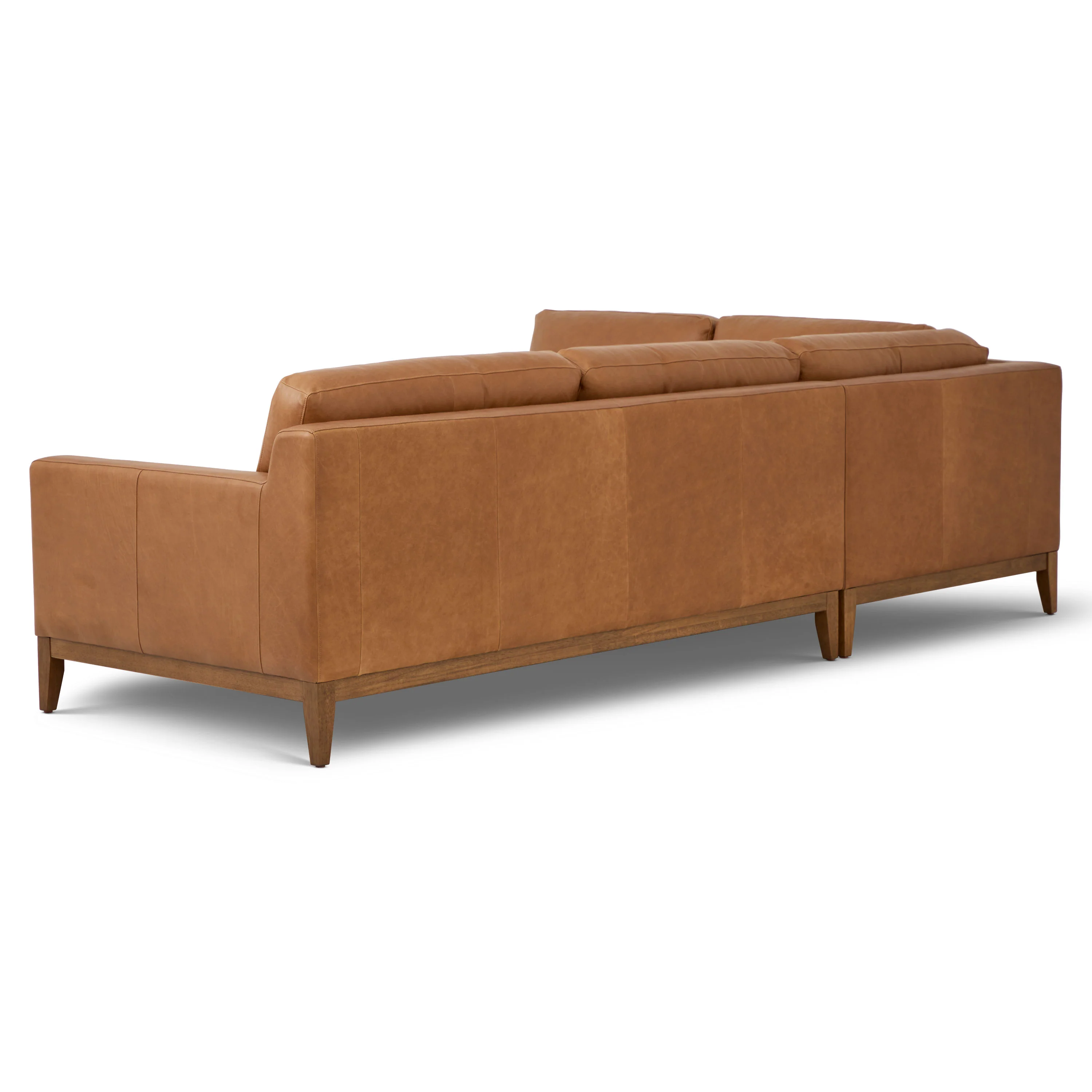 Zyon 115.5" Leather Left-Facing Bumper Chaise Sectional Sofa | Saddle Tan - Image 6