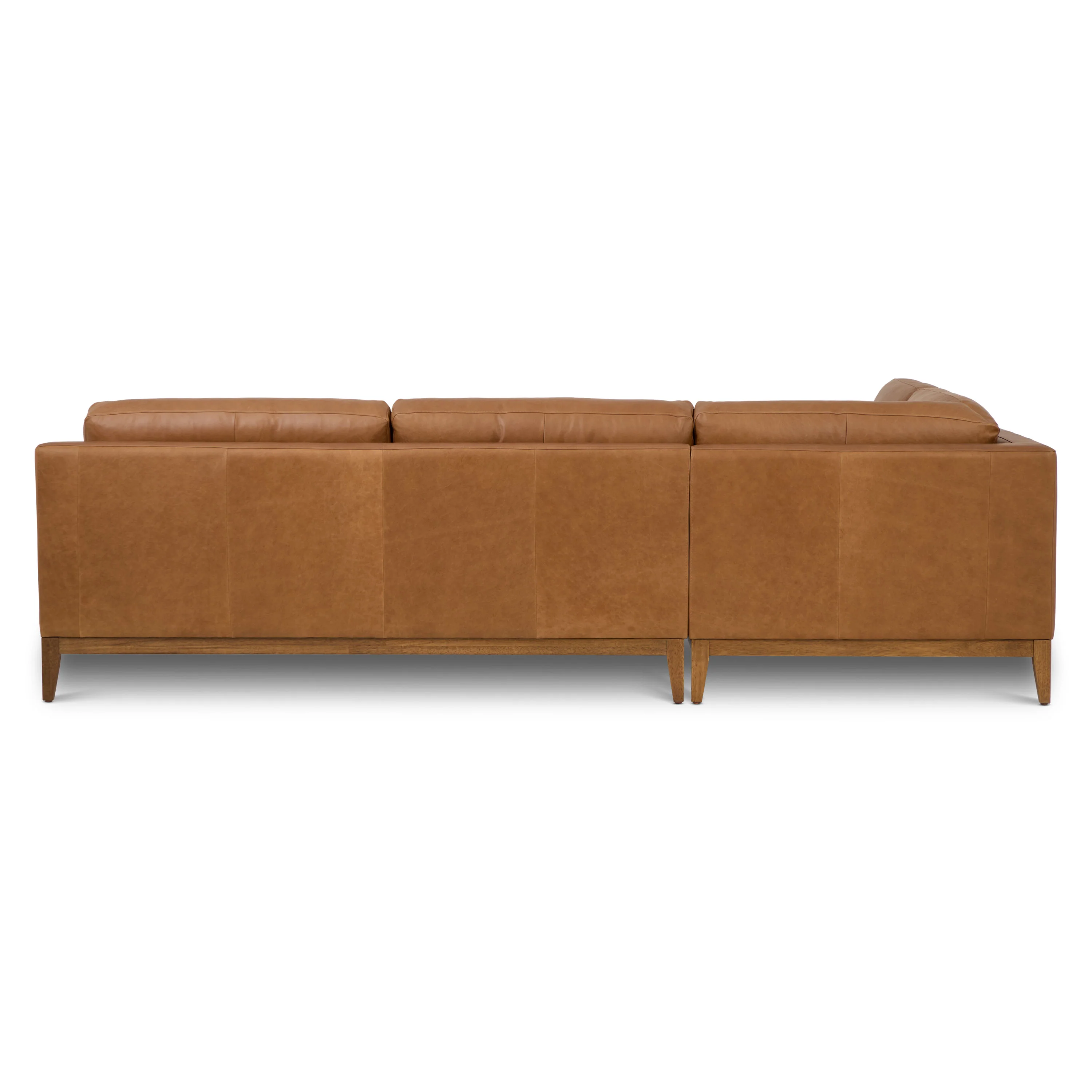 Zyon 115.5" Leather Left-Facing Bumper Chaise Sectional Sofa | Saddle Tan - Image 7