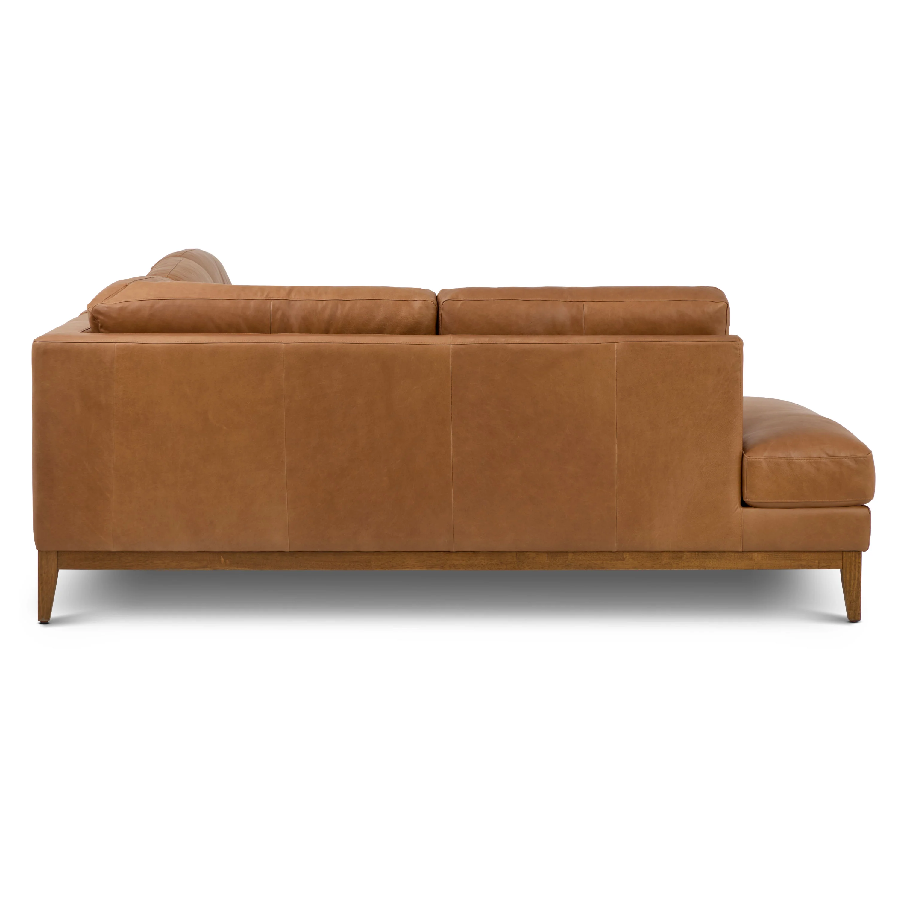 Zyon 115.5" Leather Left-Facing Bumper Chaise Sectional Sofa | Saddle Tan - Image 8