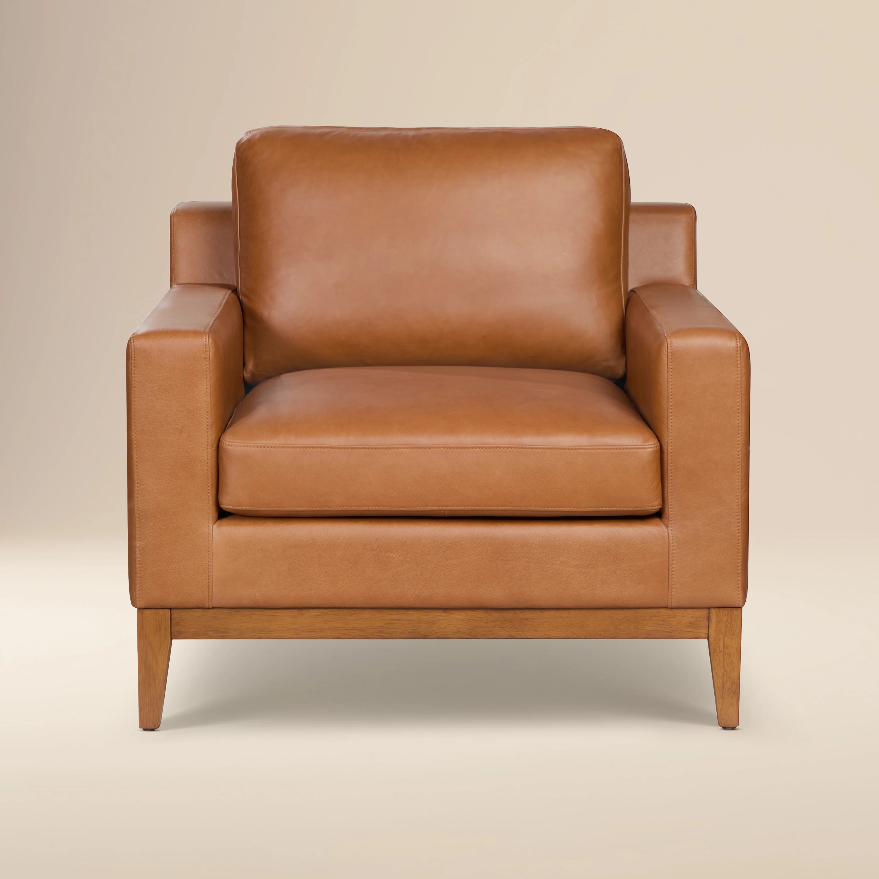 Zyon Leather Lounge Chair | Saddle Tan