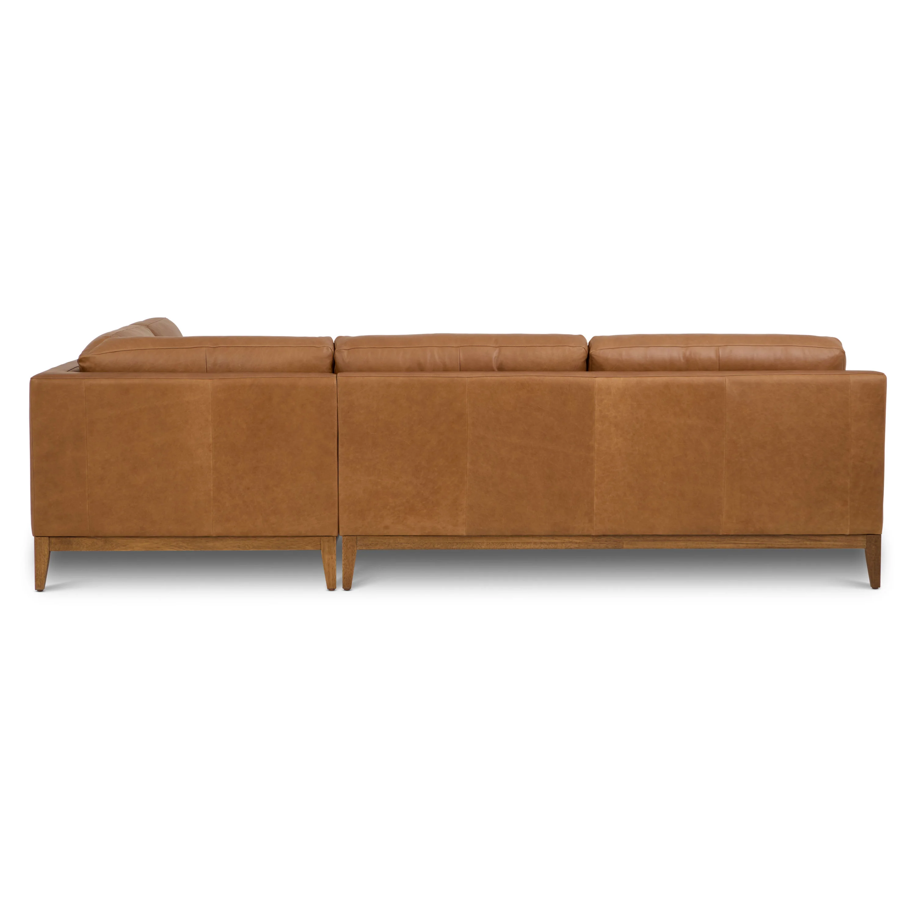 Zyon 115.5" Leather Right-Facing Bumper Chaise Sectional Sofa | Saddle Tan - Image 7