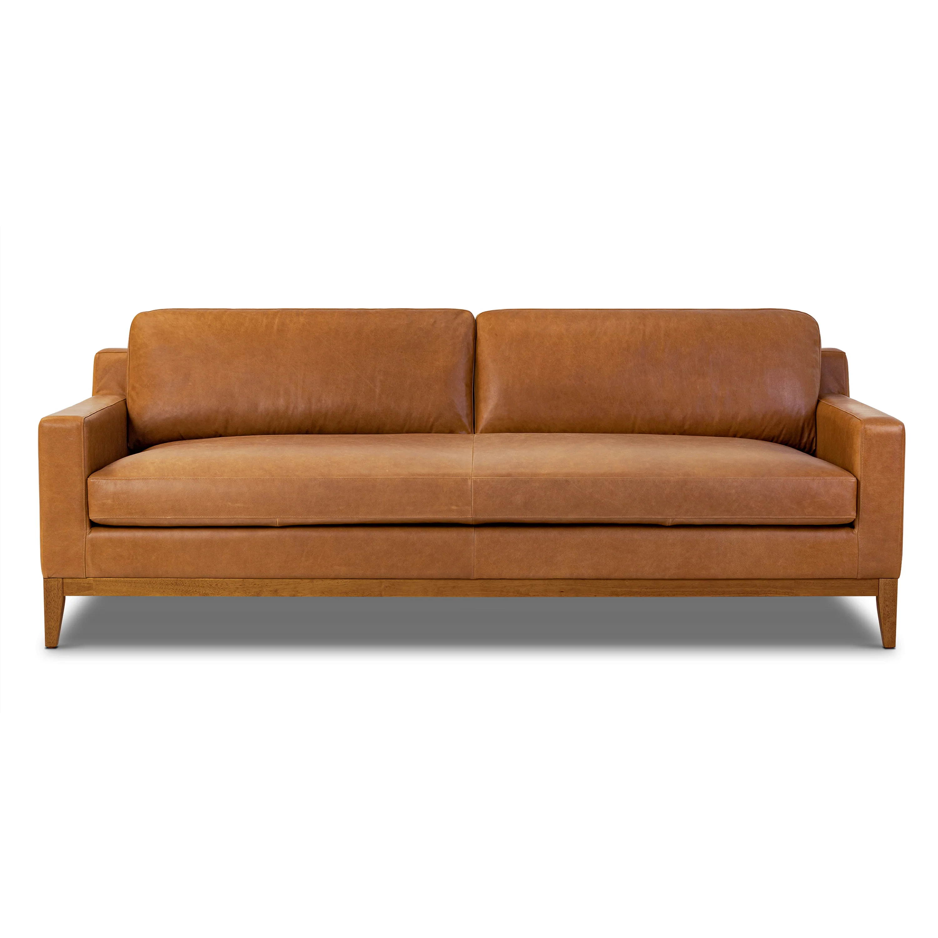 Zyon 90" Leather Sofa | Saddle Tan - Image 3