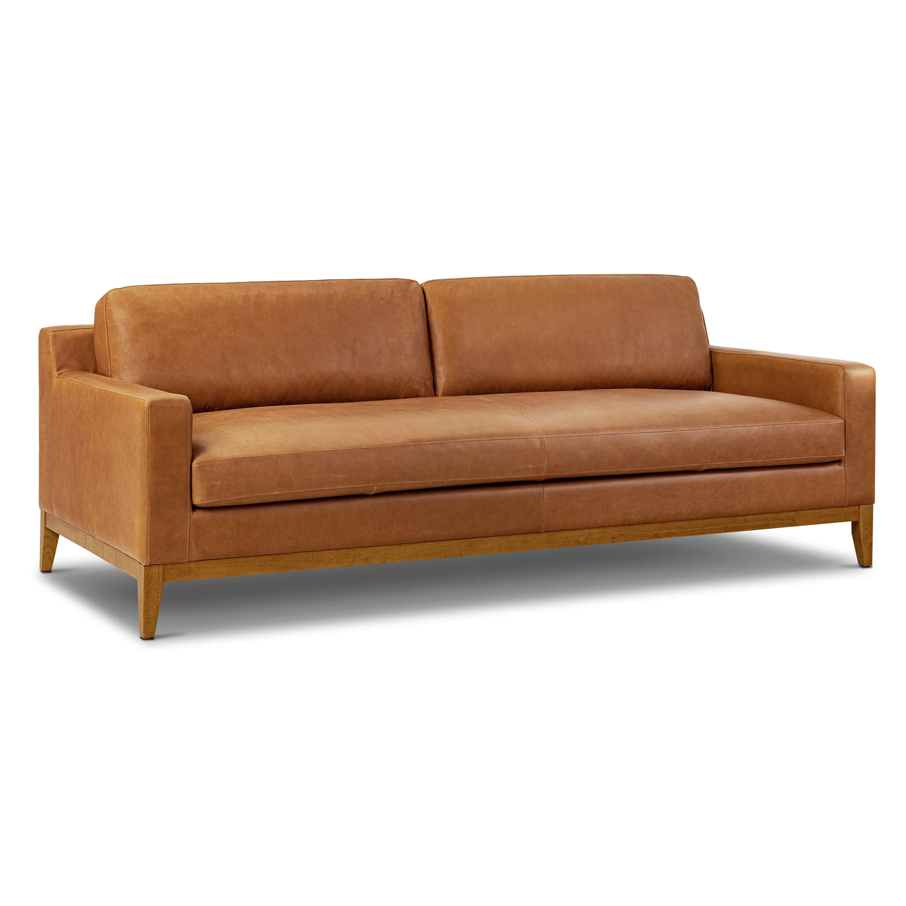 Zyon 90" Leather Sofa | Saddle Tan - Image 4