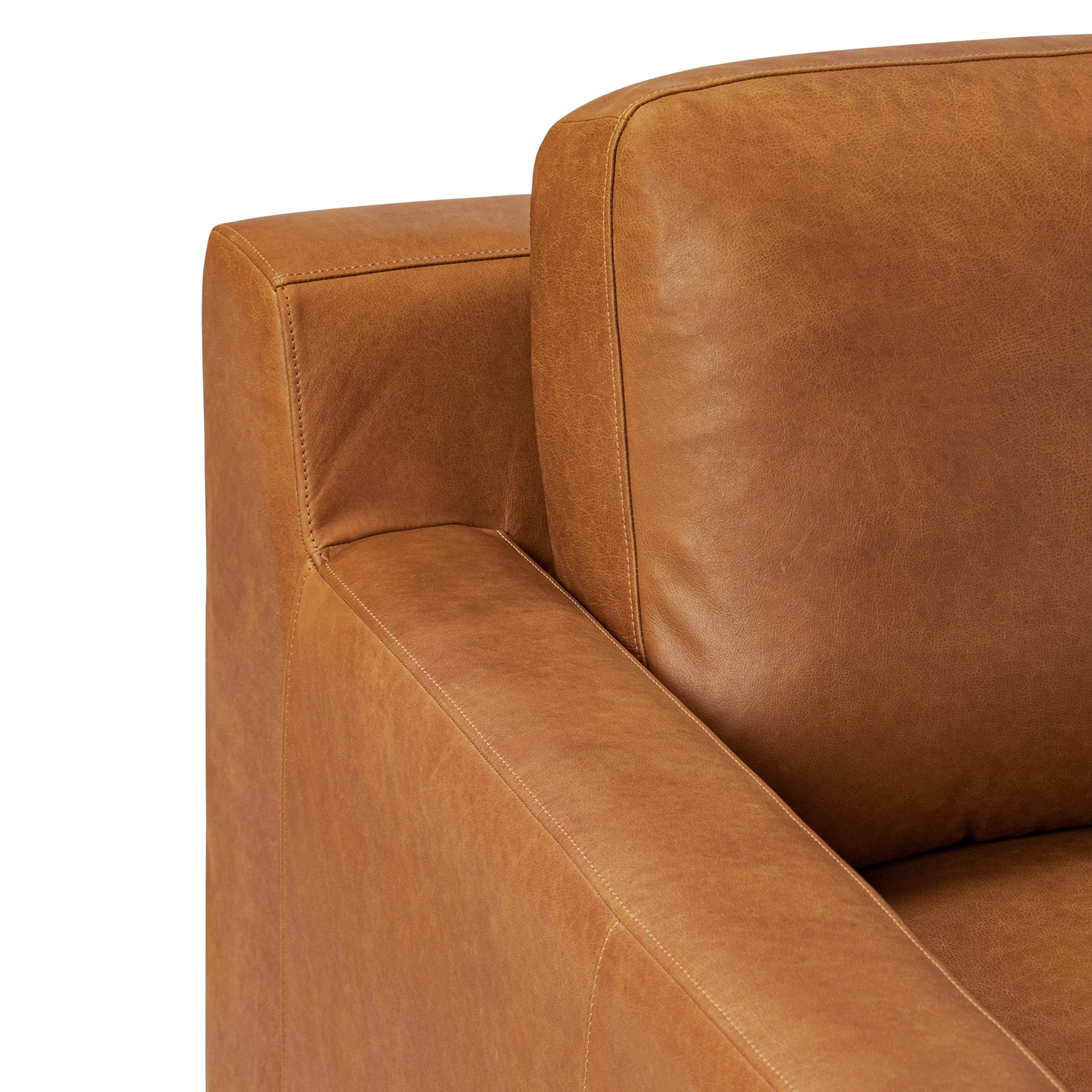 Zyon 90" Leather Sofa | Saddle Tan - Image 8