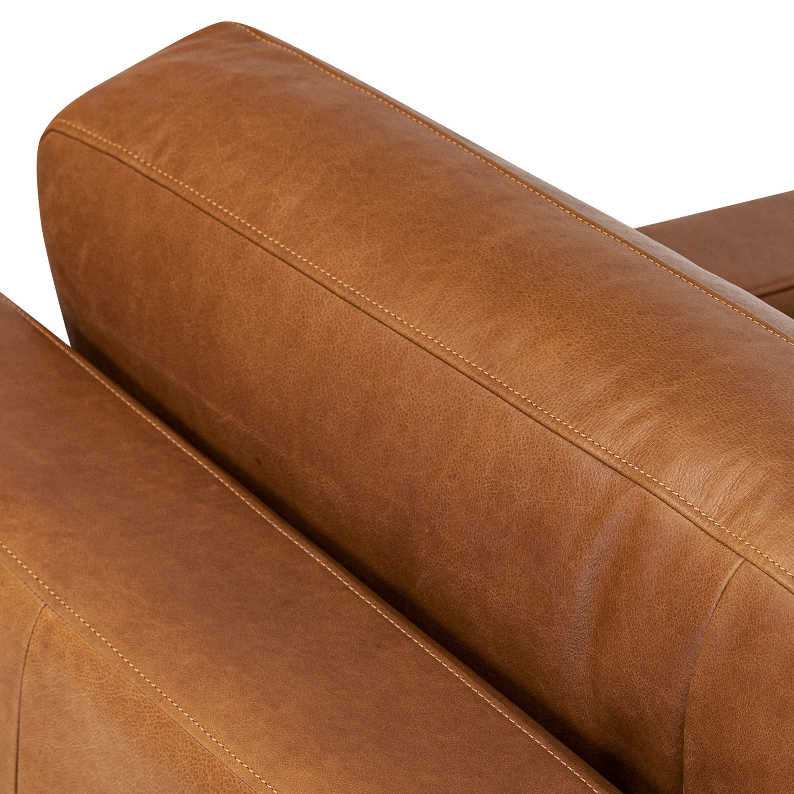 Zyon 90" Leather Sofa | Saddle Tan - Image 9
