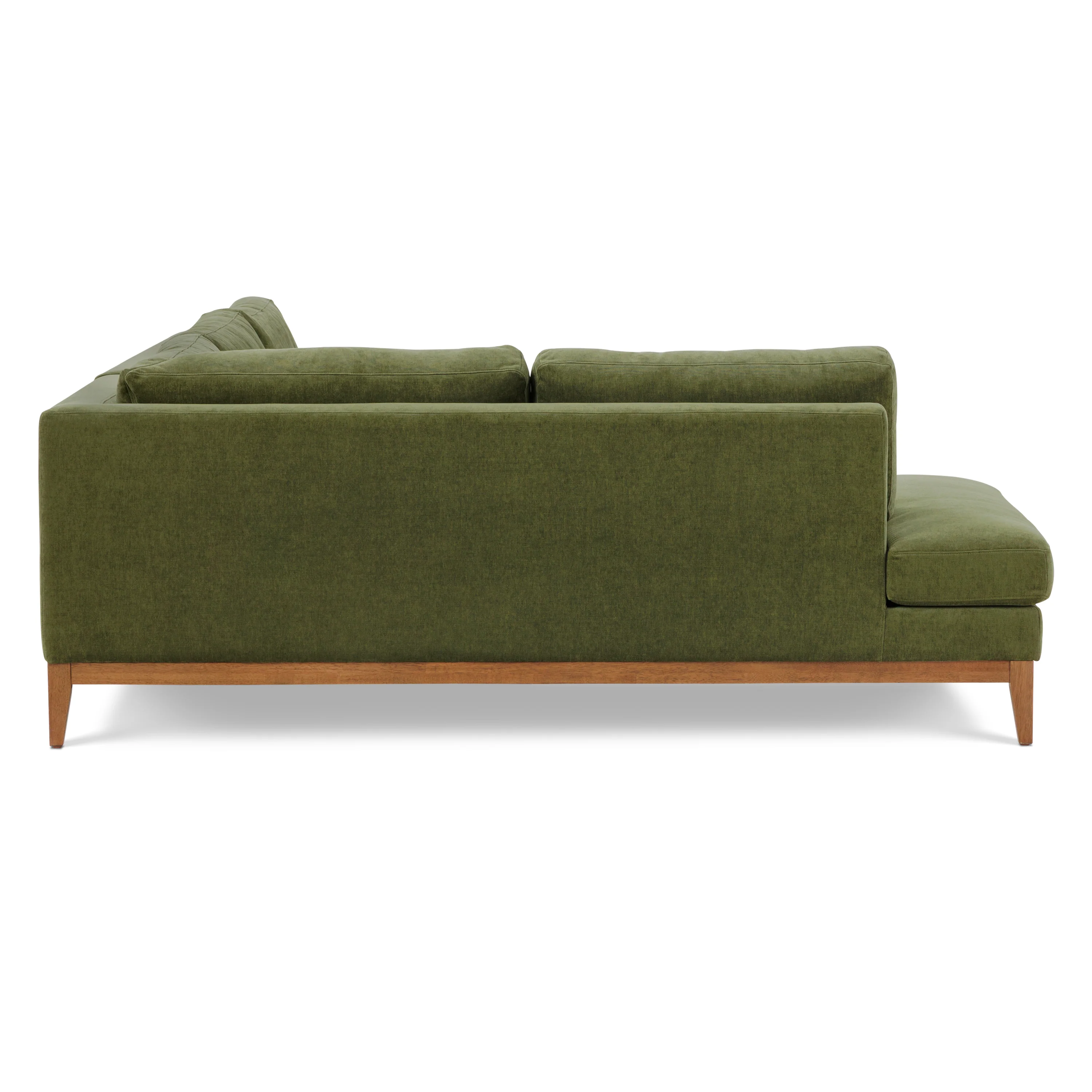 Zyon Left-Facing Bumper Chaise Sectional | Distressed Green Velvet - Image 10