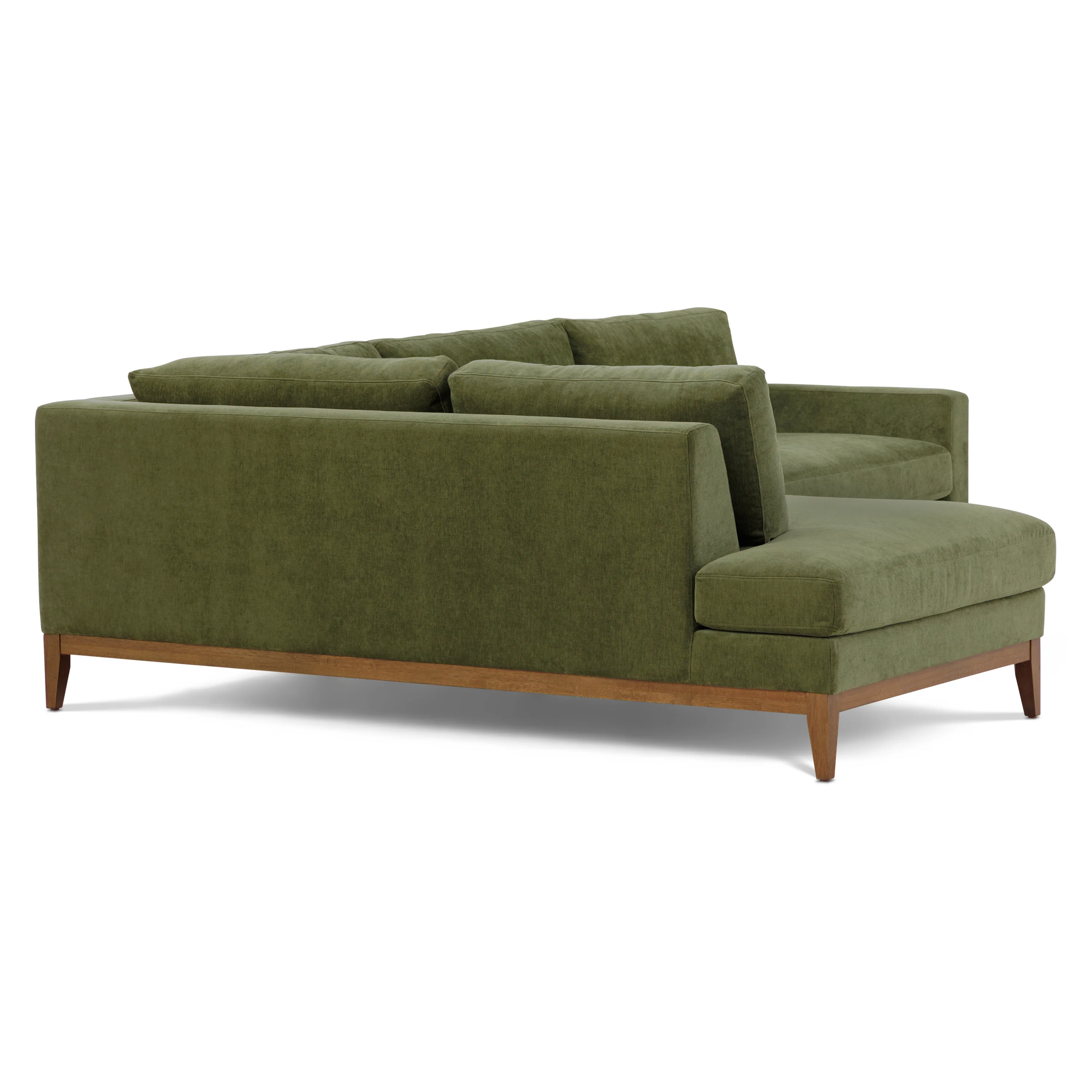 Zyon Left-Facing Bumper Chaise Sectional | Distressed Green Velvet - Image 11