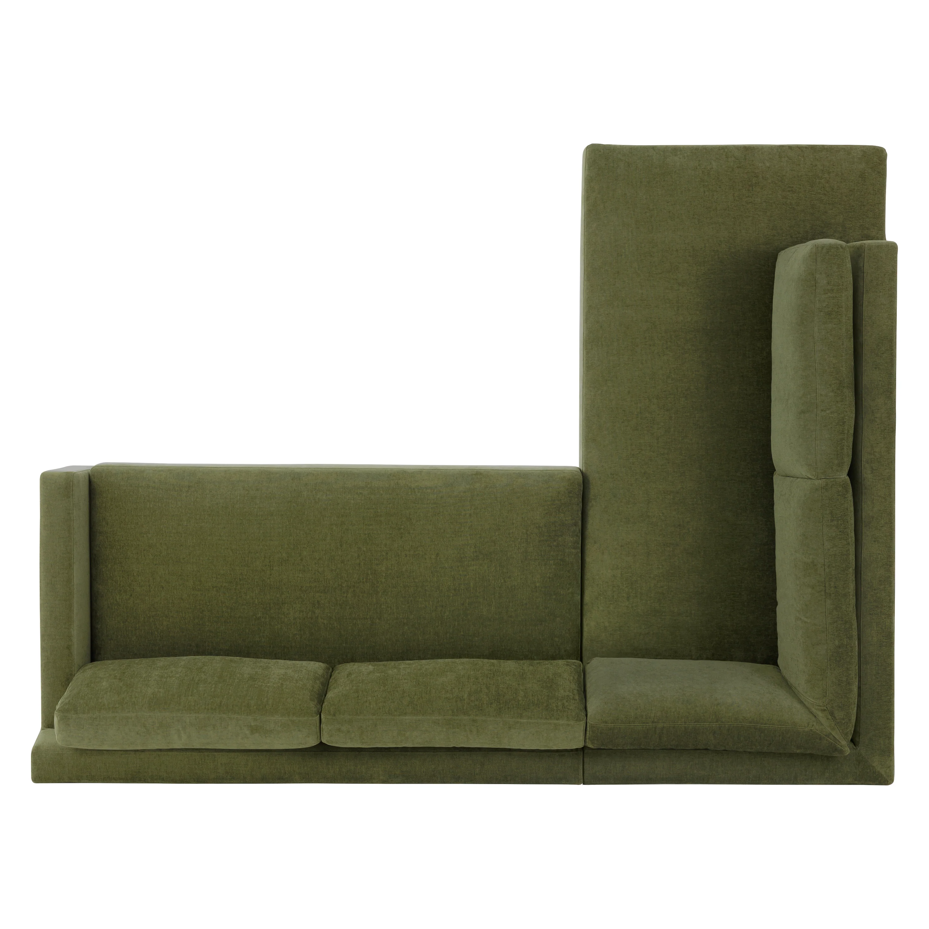 Zyon Left-Facing Bumper Chaise Sectional | Distressed Green Velvet - Image 12