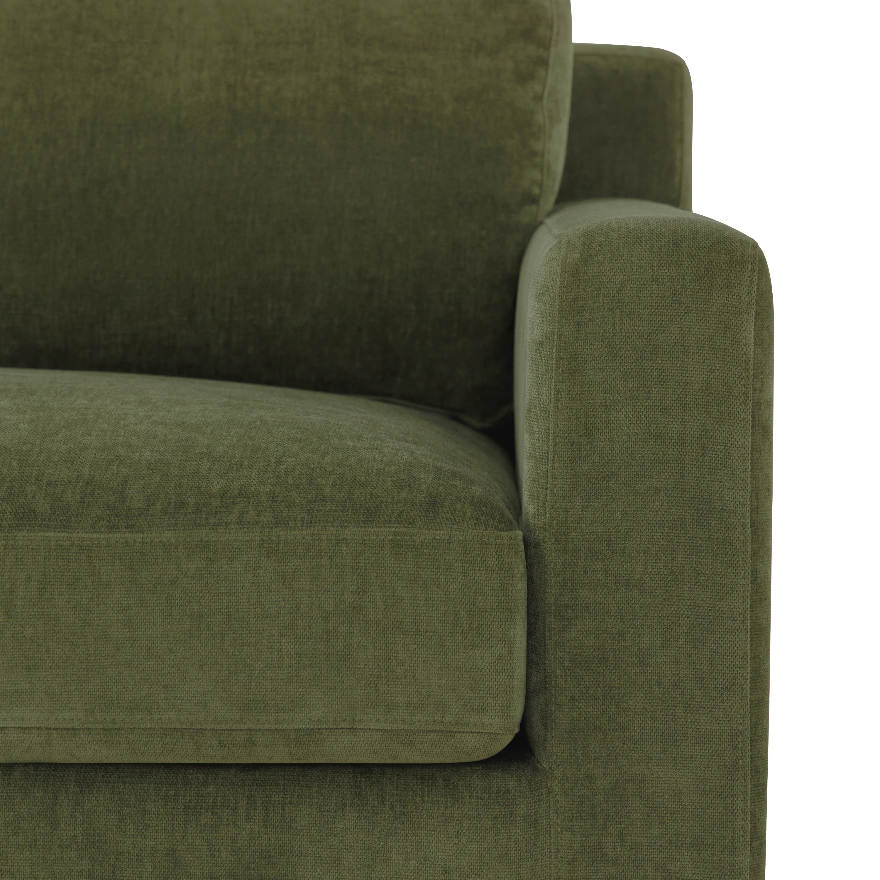 Zyon Left-Facing Bumper Chaise Sectional | Distressed Green Velvet - Image 13
