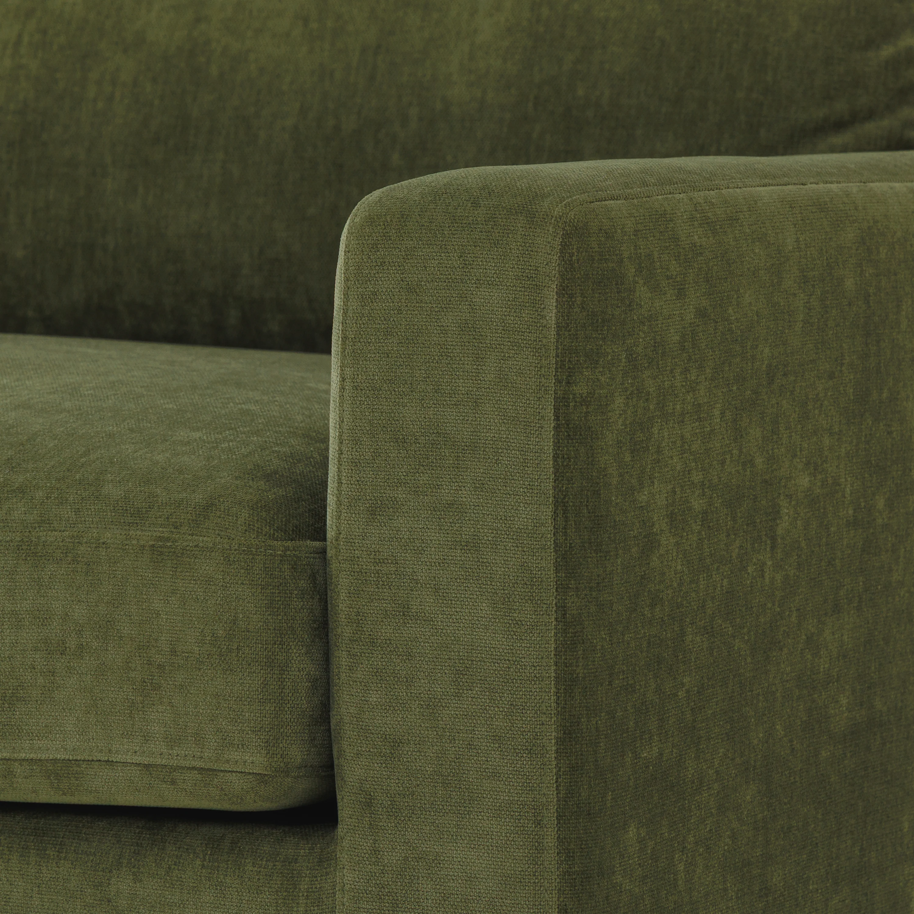 Zyon Left-Facing Bumper Chaise Sectional | Distressed Green Velvet - Image 14