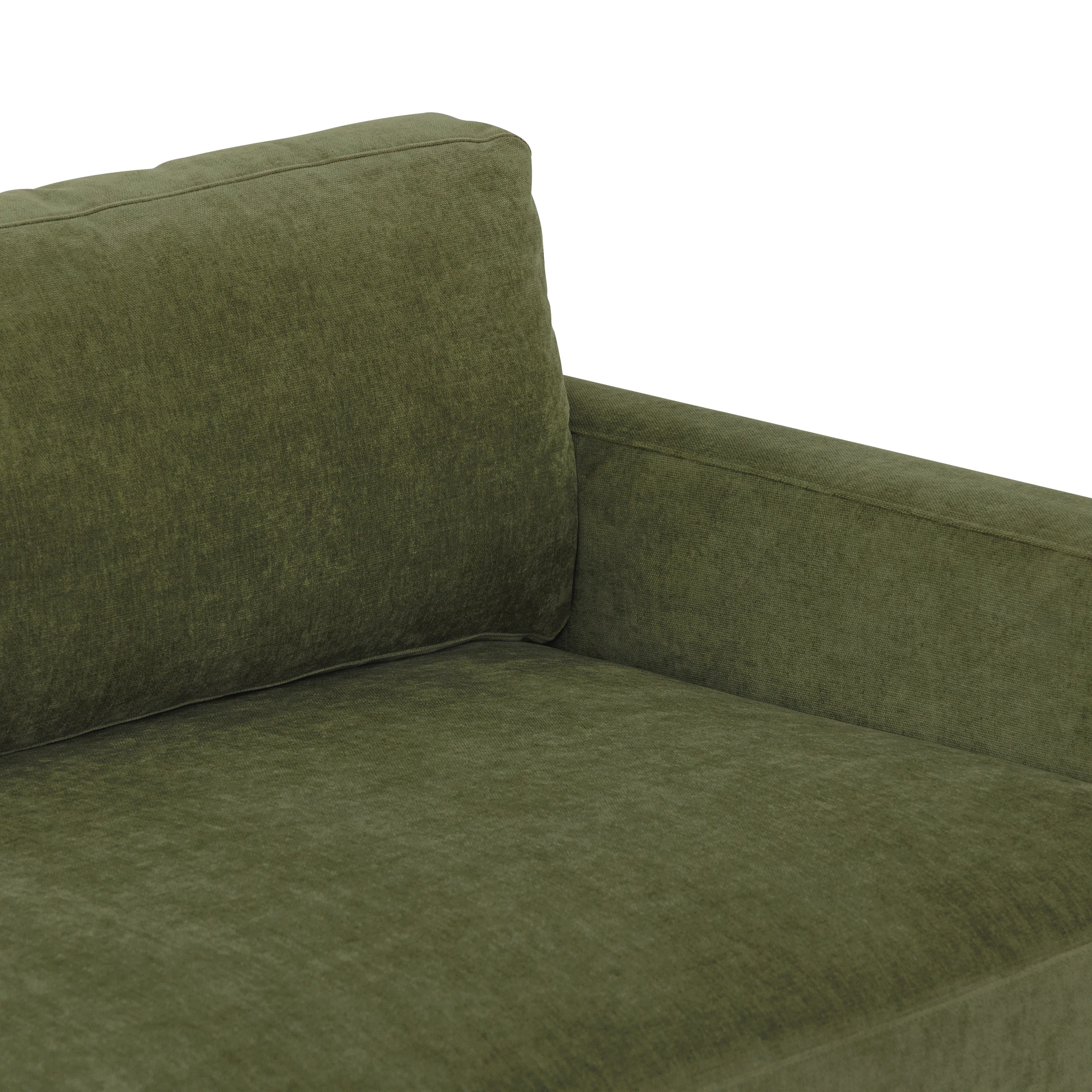 Zyon Left-Facing Bumper Chaise Sectional | Distressed Green Velvet - Image 16