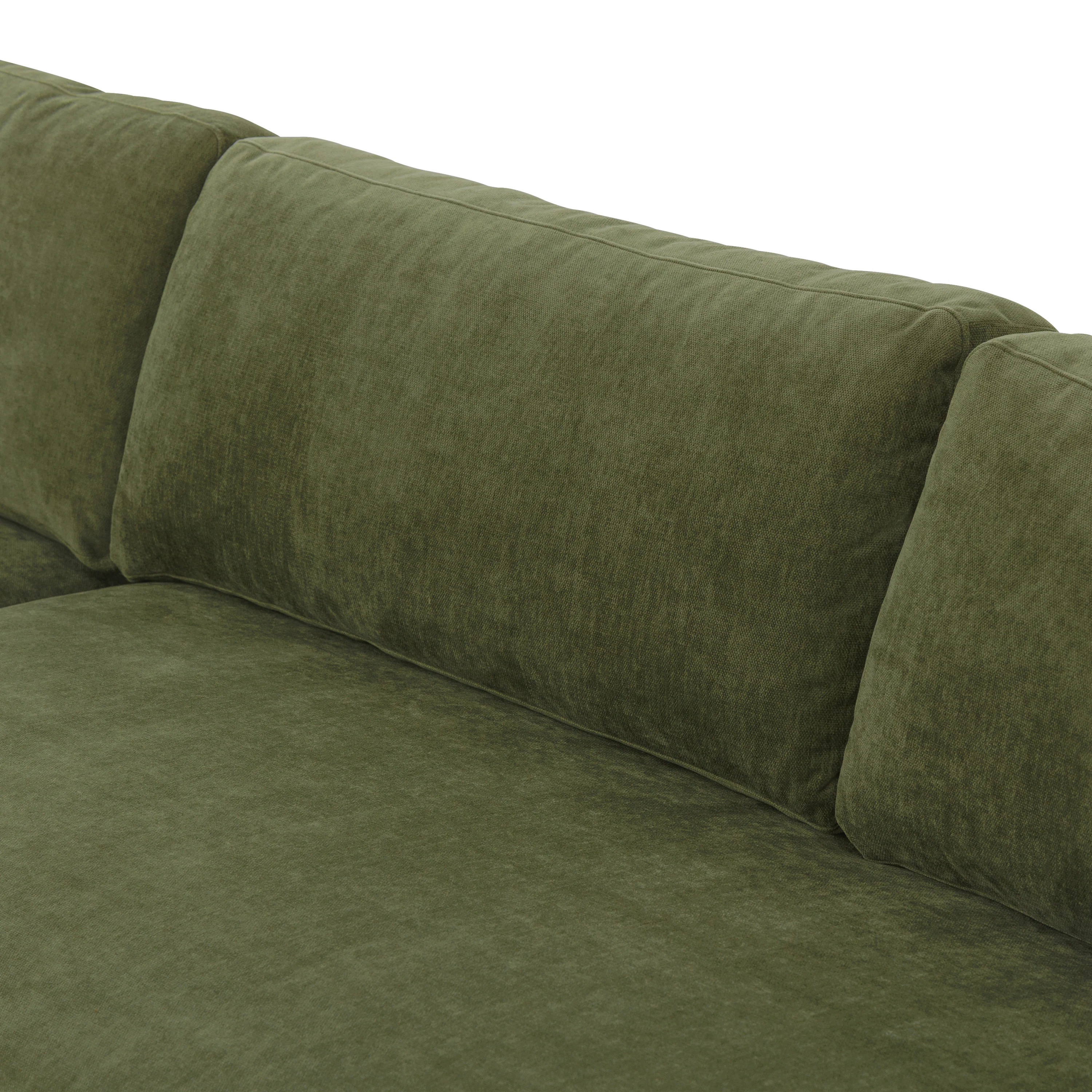 Zyon Left-Facing Bumper Chaise Sectional | Distressed Green Velvet - Image 17