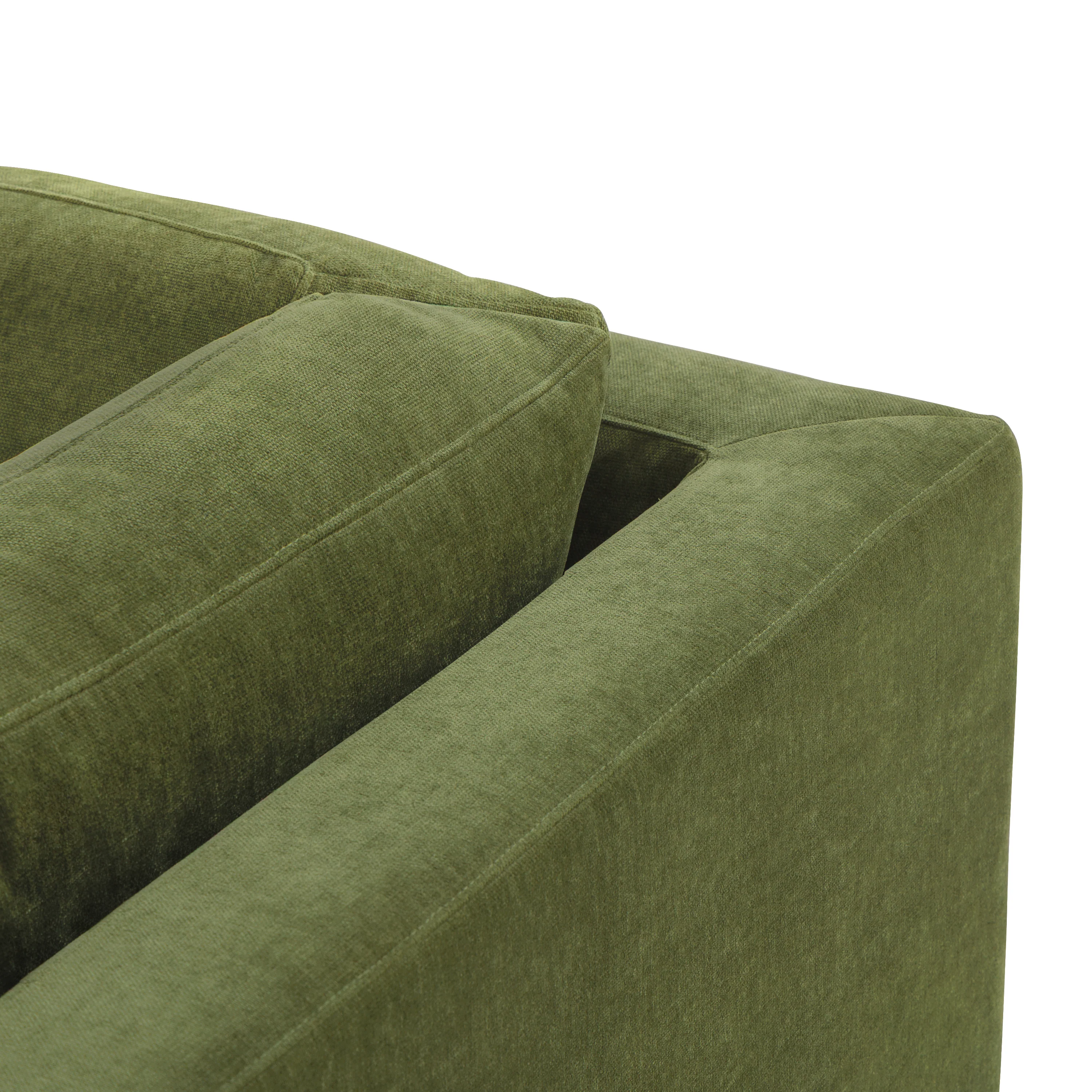 Zyon Left-Facing Bumper Chaise Sectional | Distressed Green Velvet - Image 19
