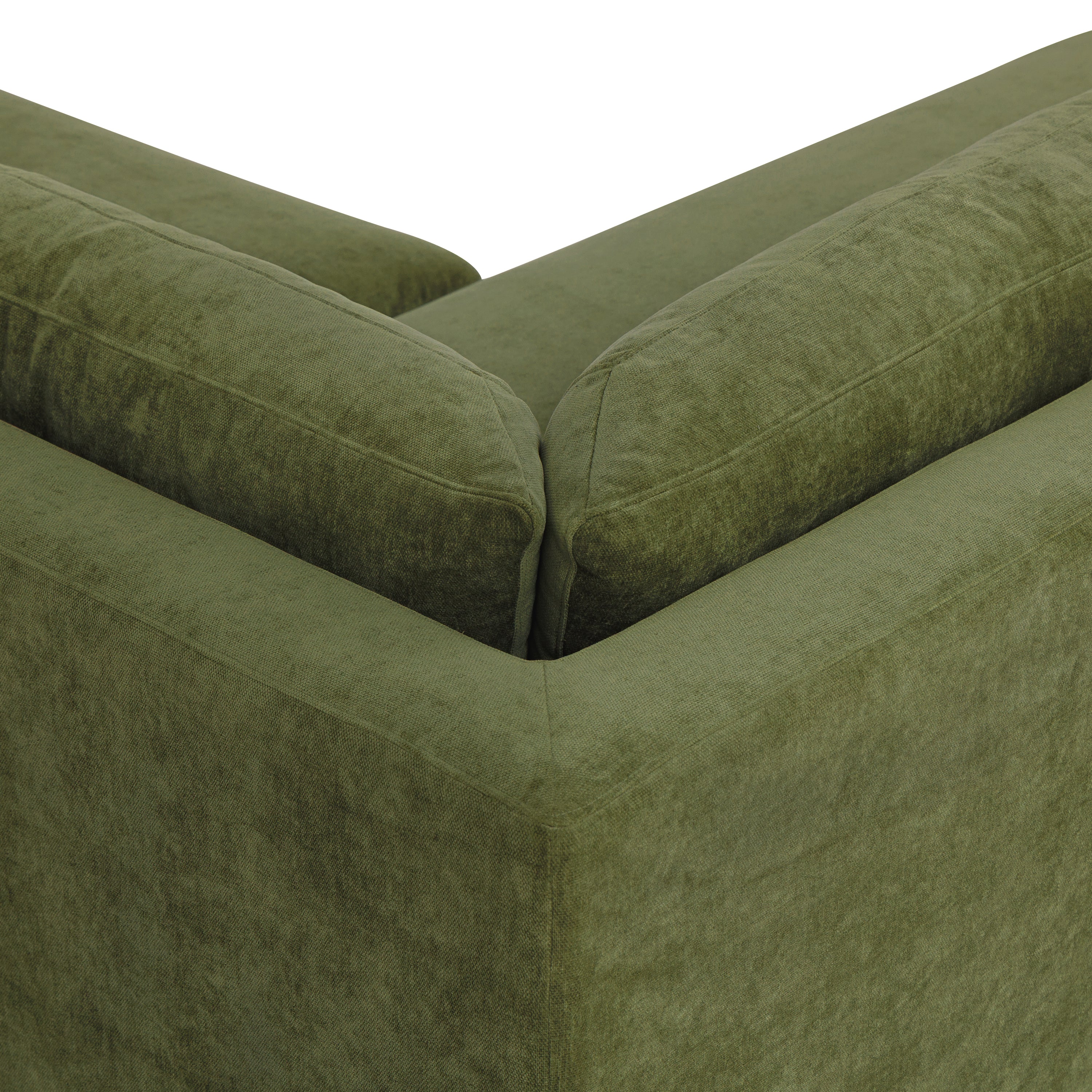 Zyon Left-Facing Bumper Chaise Sectional | Distressed Green Velvet - Image 20