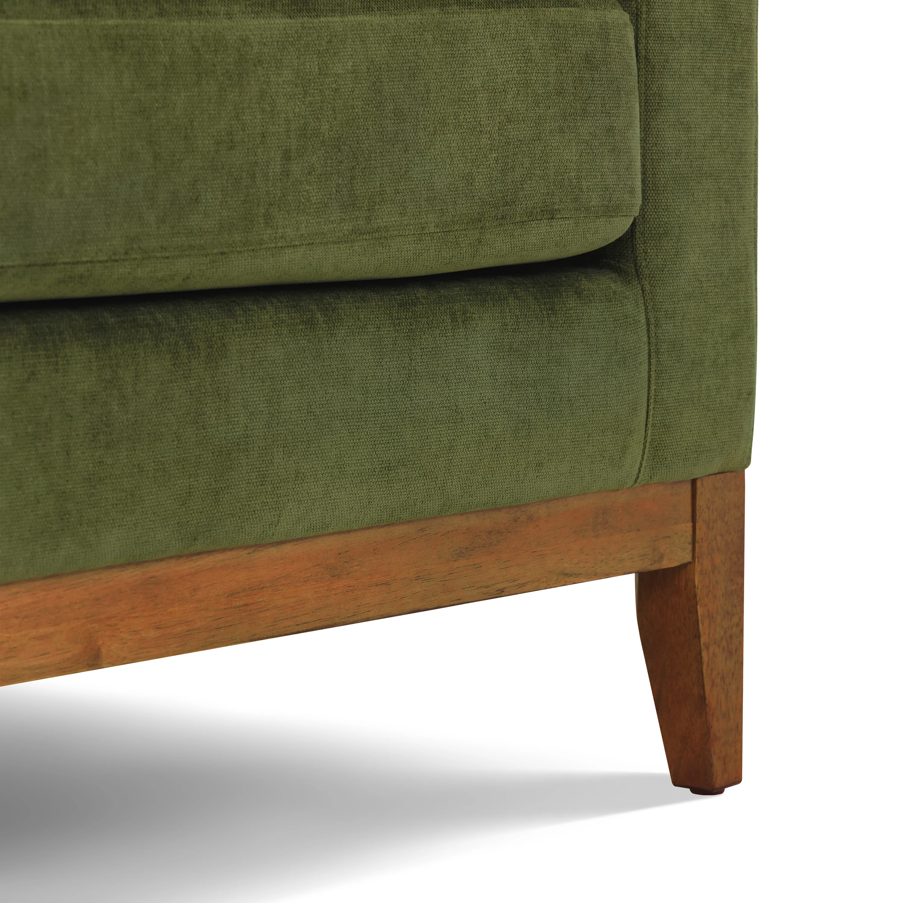 Zyon Left-Facing Bumper Chaise Sectional | Distressed Green Velvet - Image 23