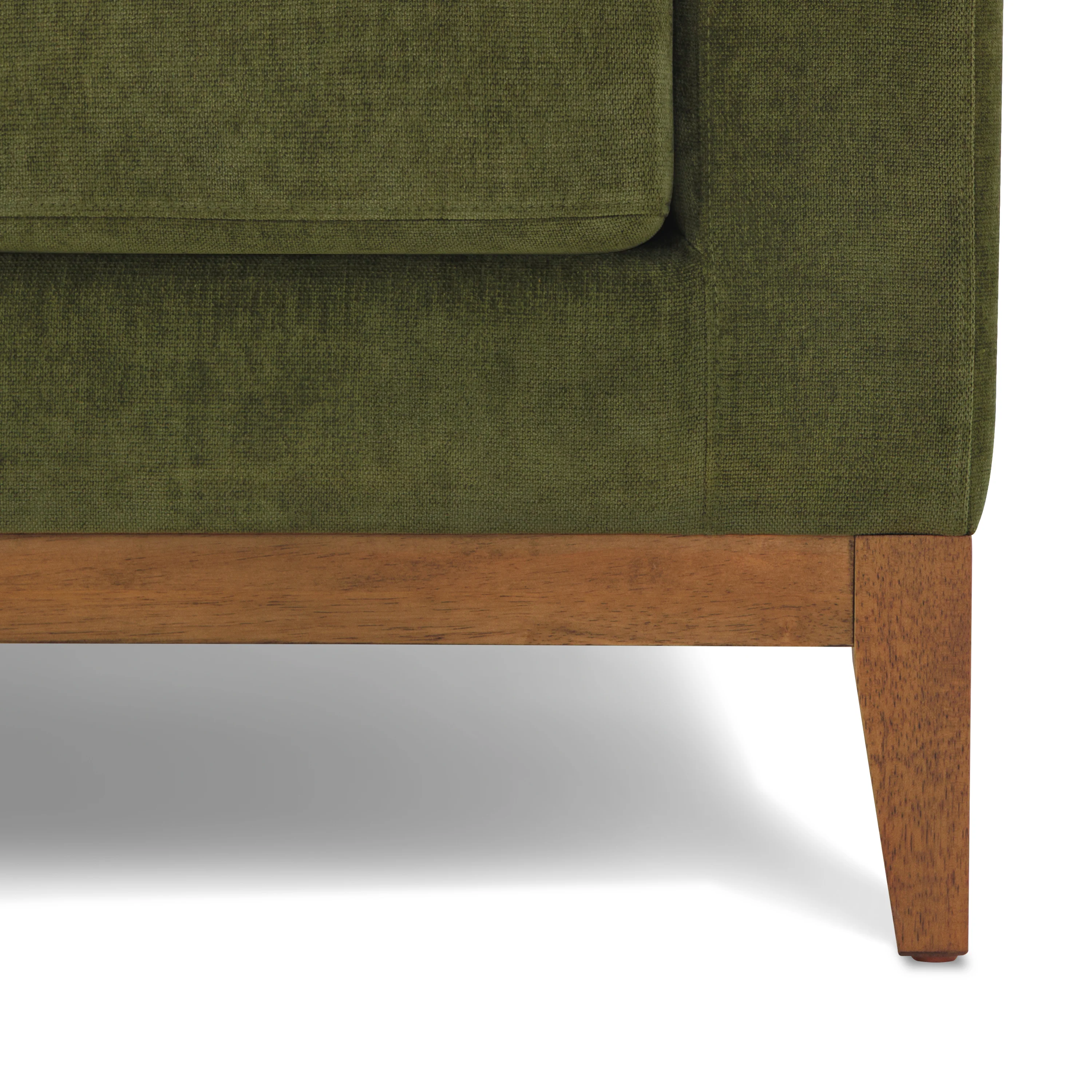 Zyon Left-Facing Bumper Chaise Sectional | Distressed Green Velvet - Image 24