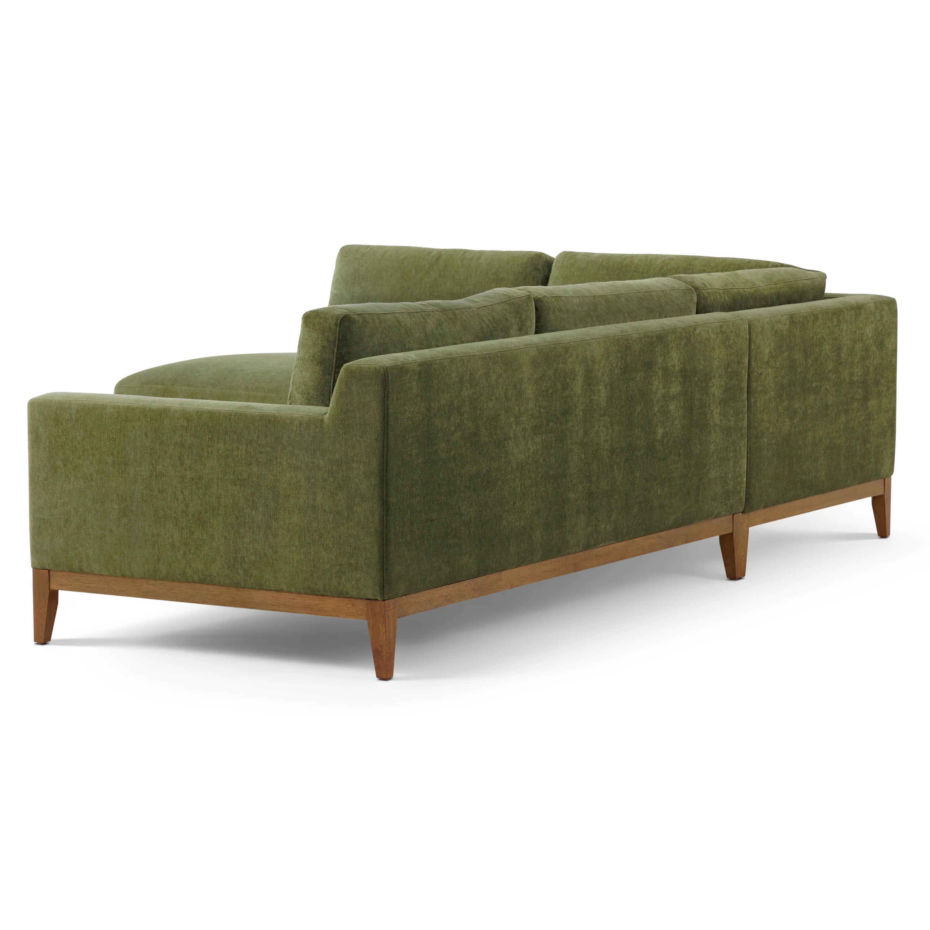 Zyon Left-Facing Bumper Chaise Sectional | Distressed Green Velvet - Image 7