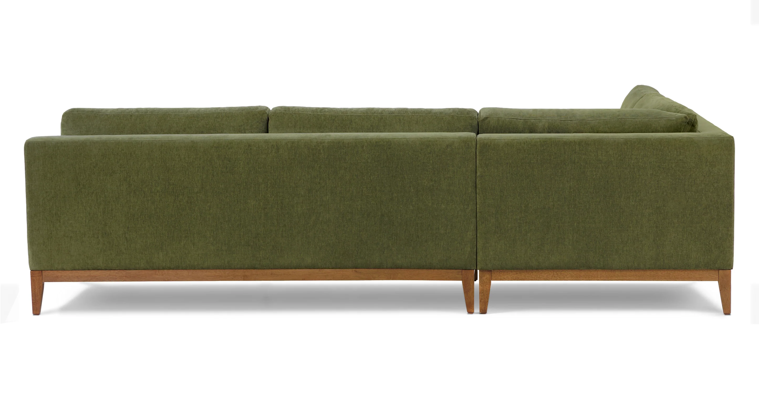 Zyon Left-Facing Bumper Chaise Sectional | Distressed Green Velvet - Image 8