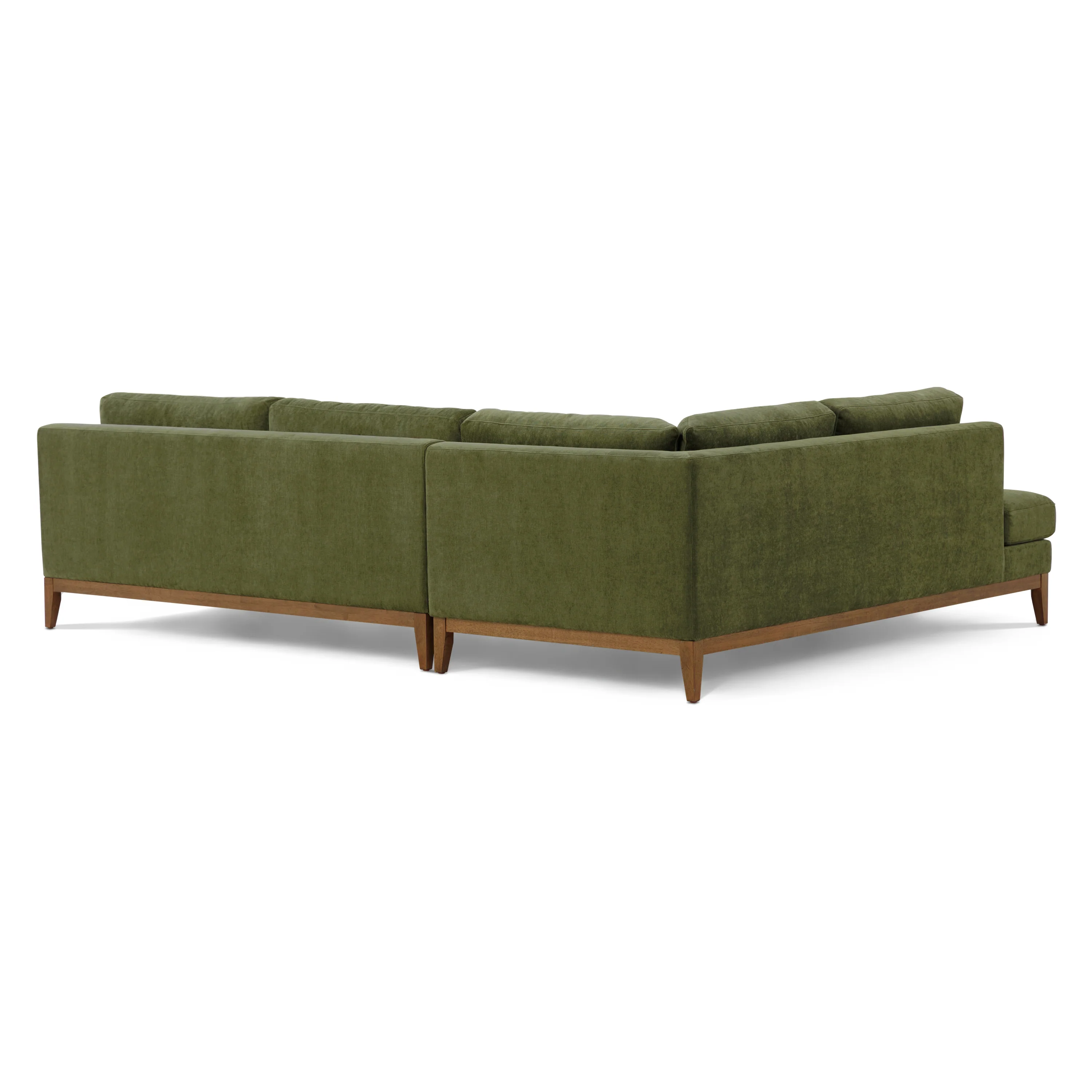 Zyon Left-Facing Bumper Chaise Sectional | Distressed Green Velvet - Image 9