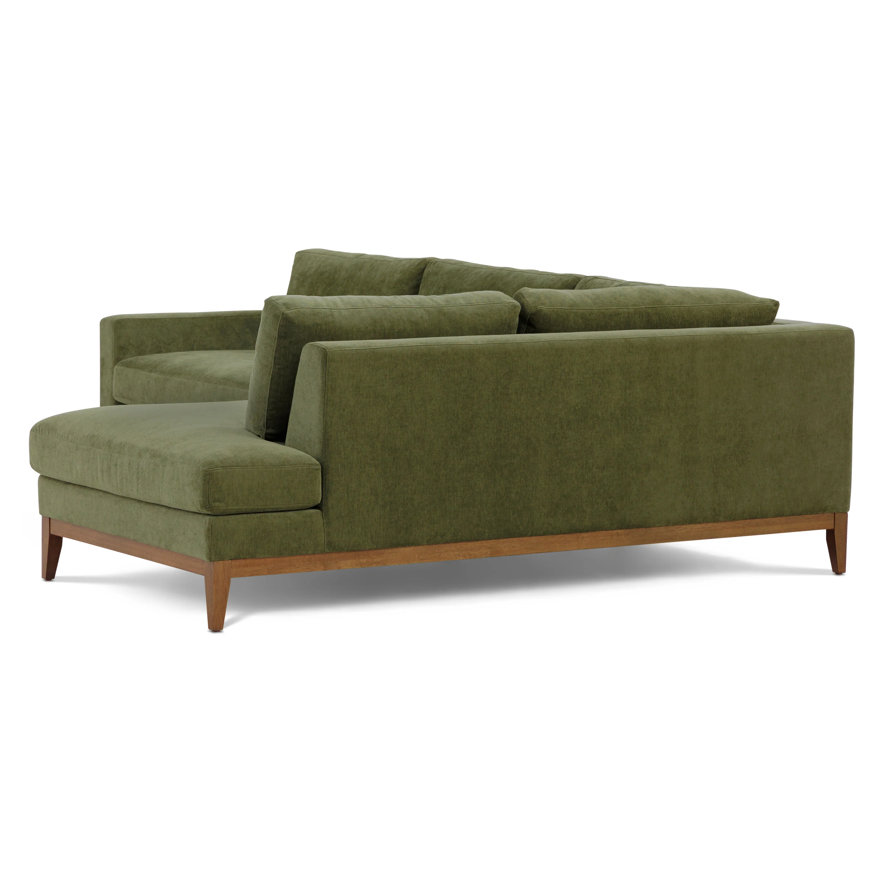 Zyon Right-Facing Bumper Chaise Sectional | Distressed Green Velvet - Image 10
