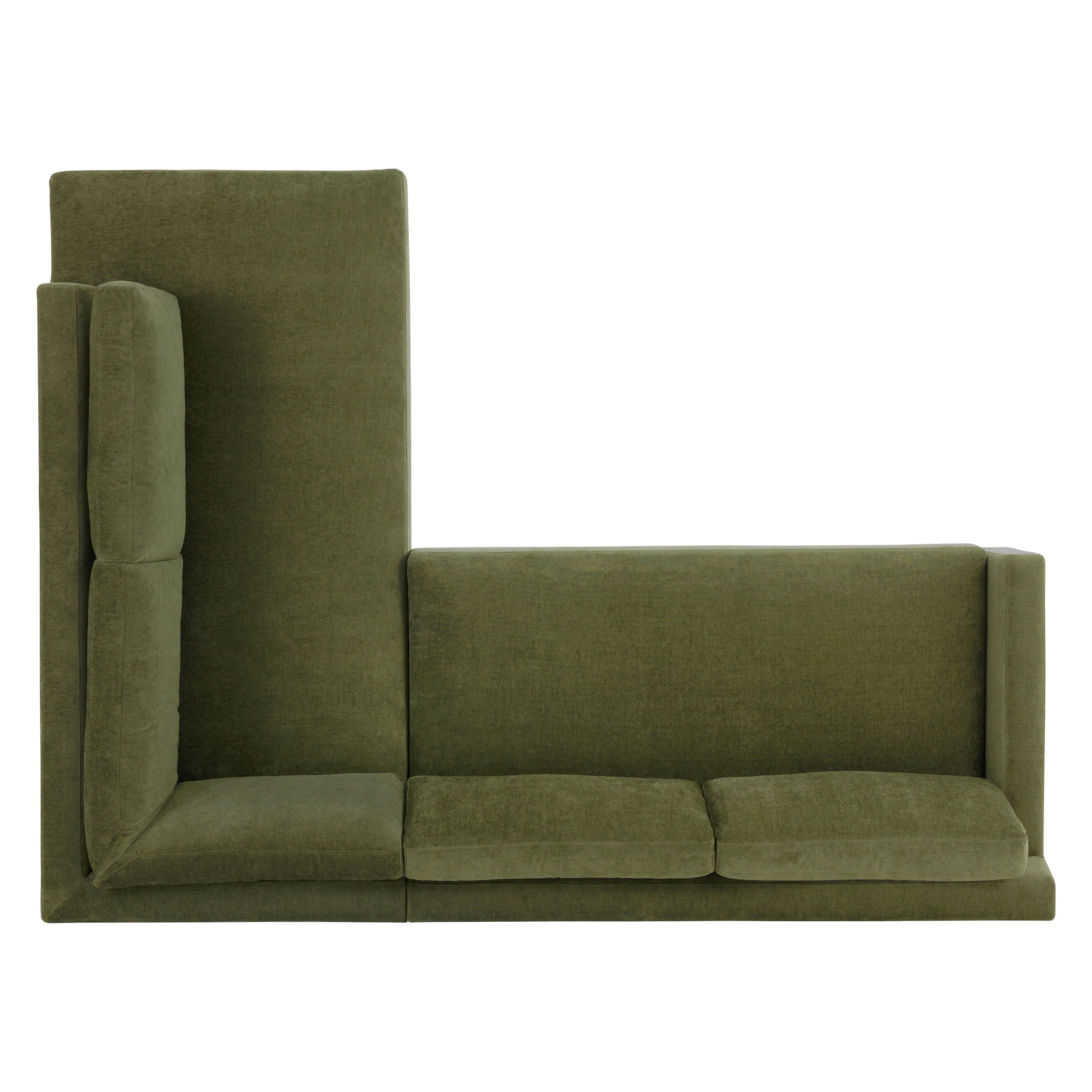 Zyon Right-Facing Bumper Chaise Sectional | Distressed Green Velvet - Image 11