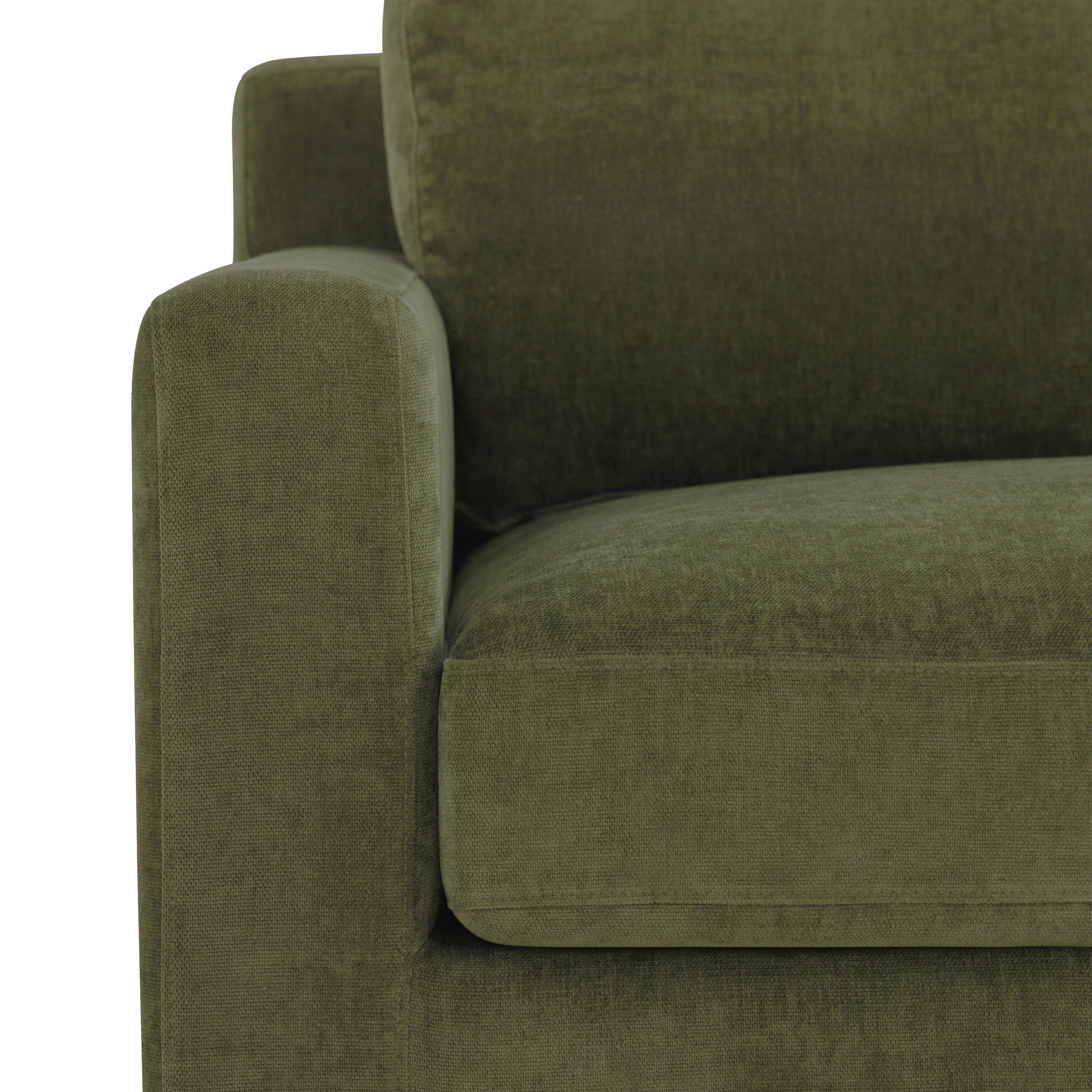 Zyon Right-Facing Bumper Chaise Sectional | Distressed Green Velvet - Image 12