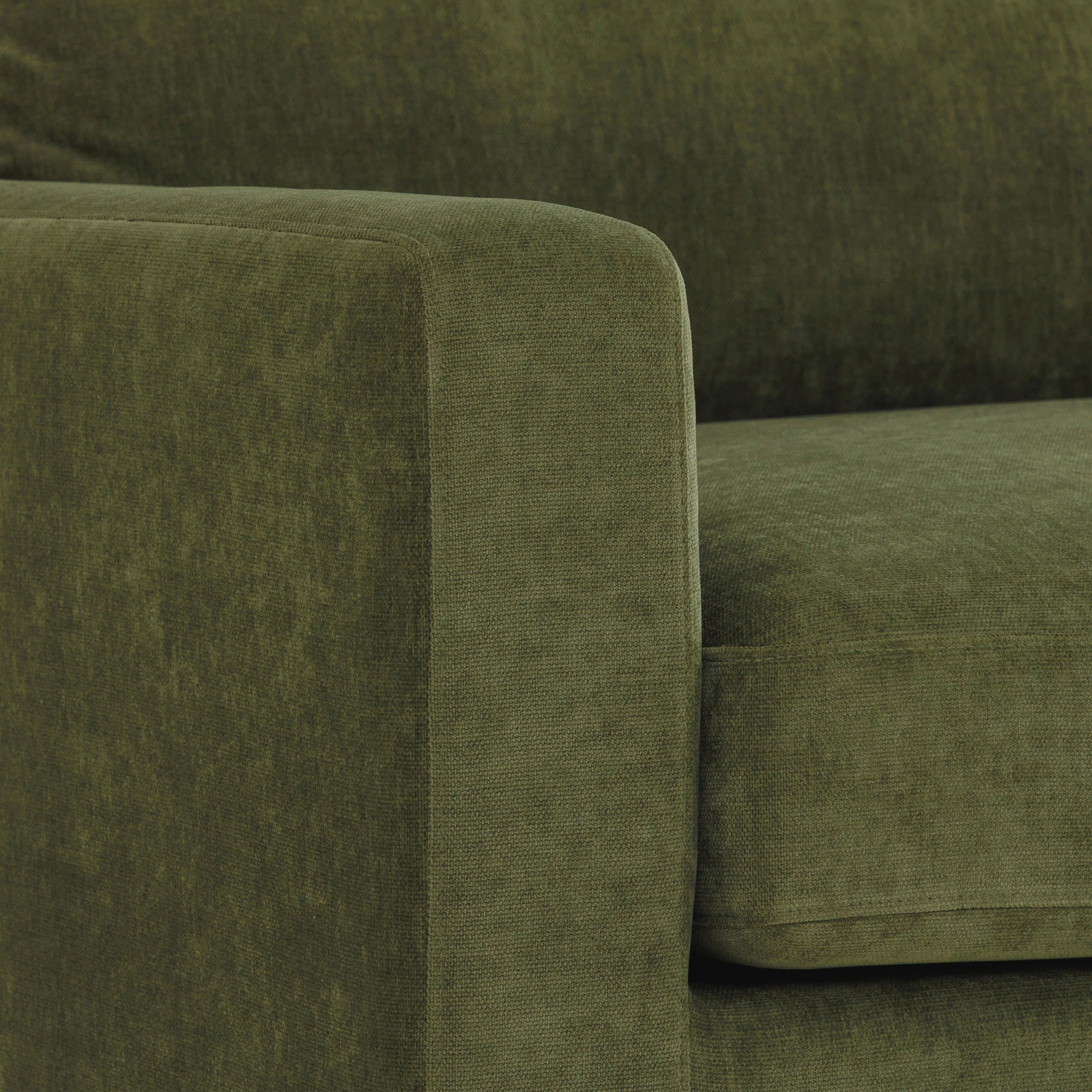 Zyon Right-Facing Bumper Chaise Sectional | Distressed Green Velvet - Image 13