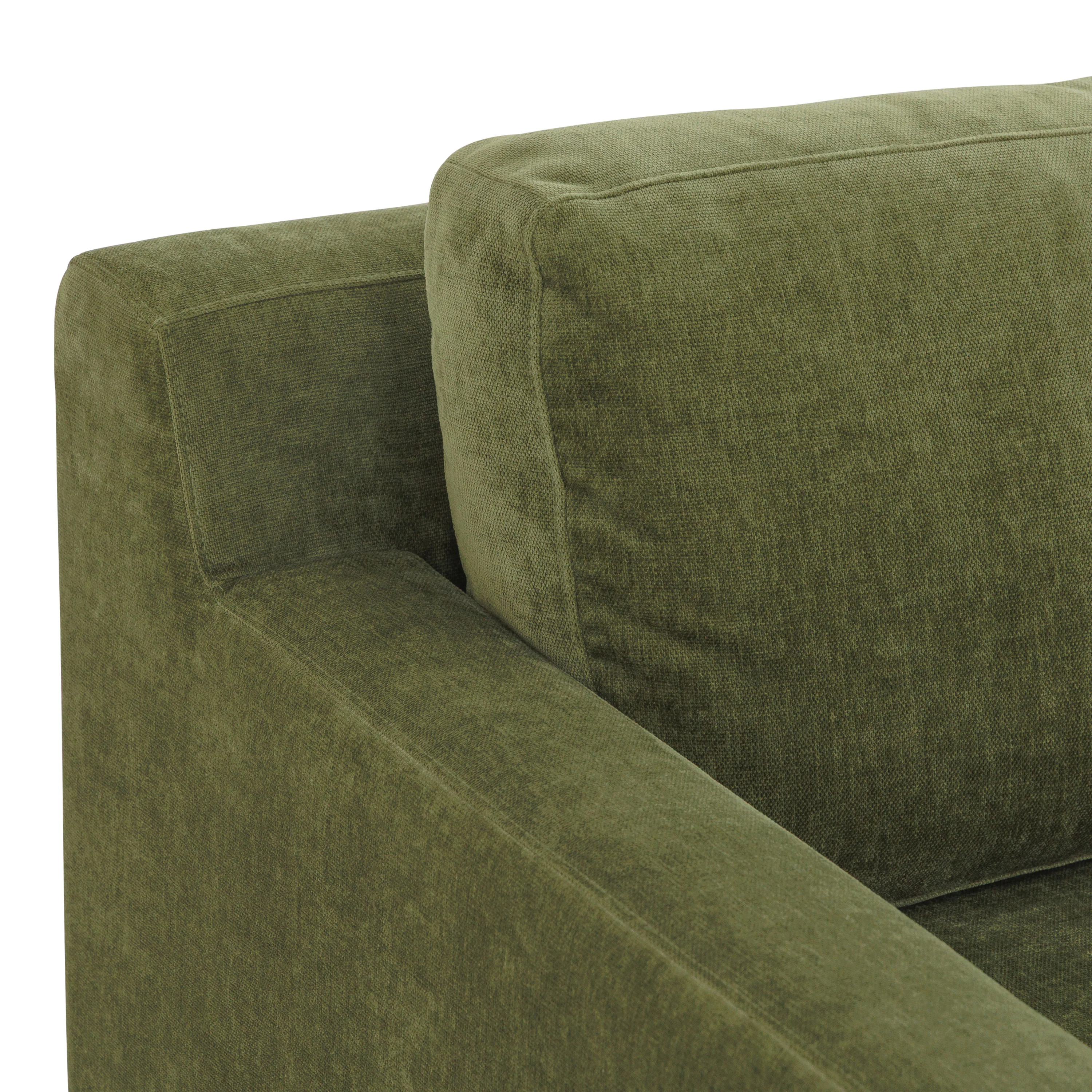 Zyon Right-Facing Bumper Chaise Sectional | Distressed Green Velvet - Image 14