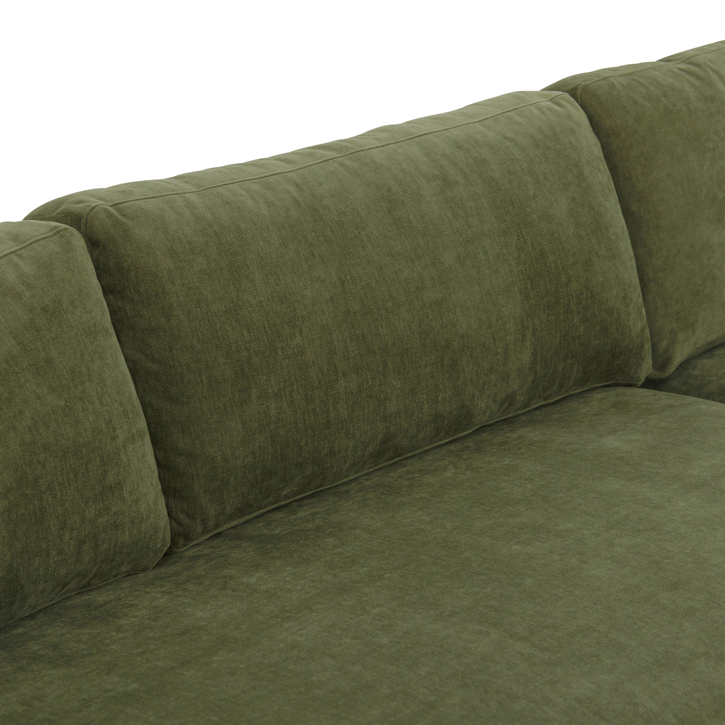 Zyon Right-Facing Bumper Chaise Sectional | Distressed Green Velvet - Image 16