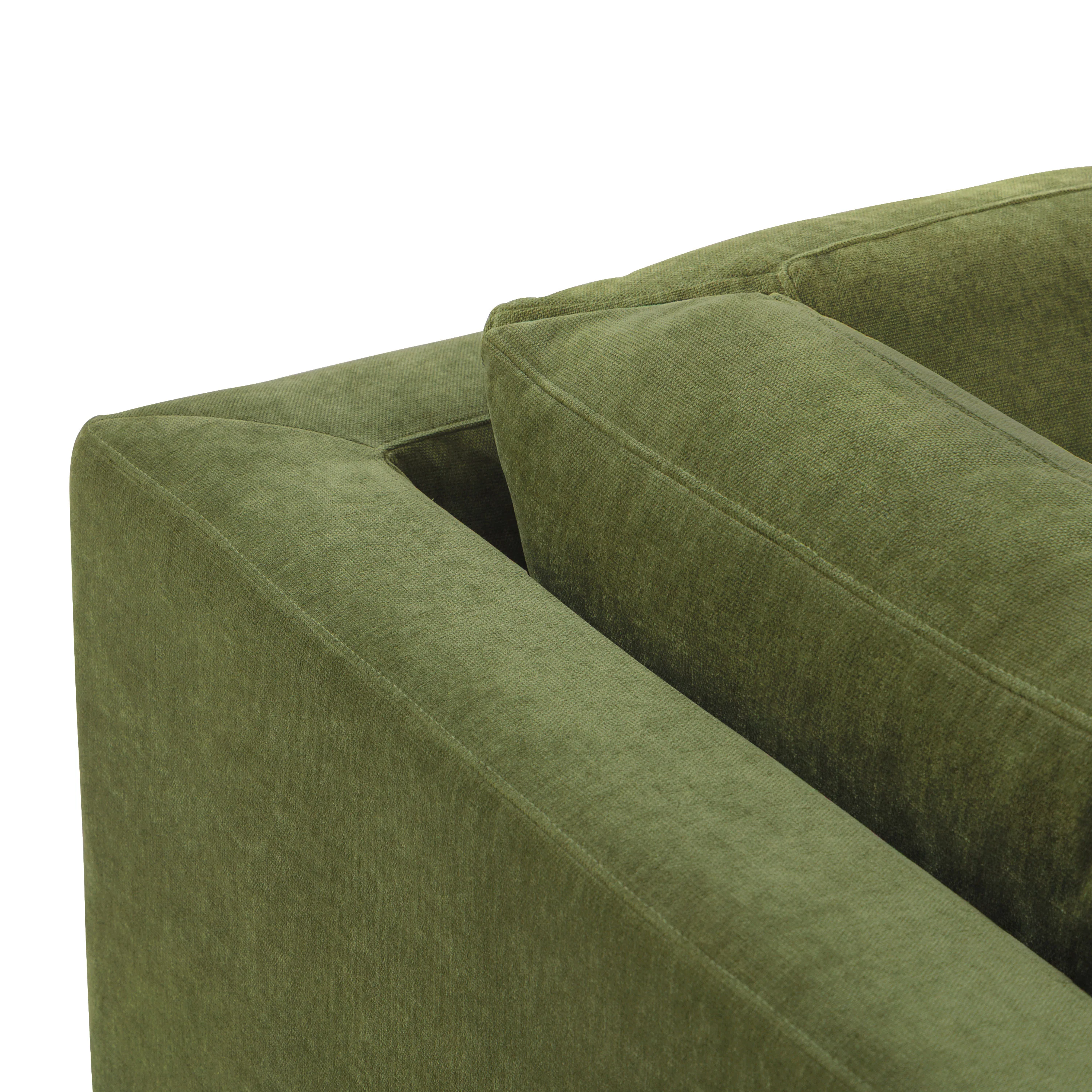 Zyon Right-Facing Bumper Chaise Sectional | Distressed Green Velvet - Image 17