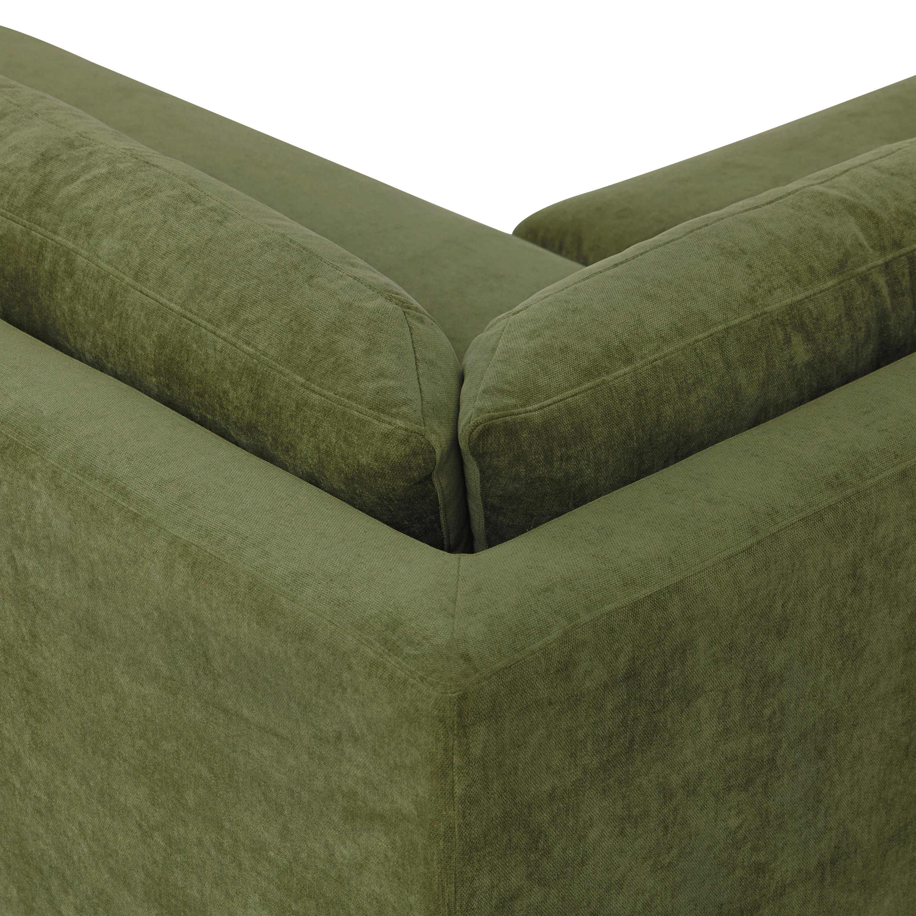 Zyon Right-Facing Bumper Chaise Sectional | Distressed Green Velvet - Image 19