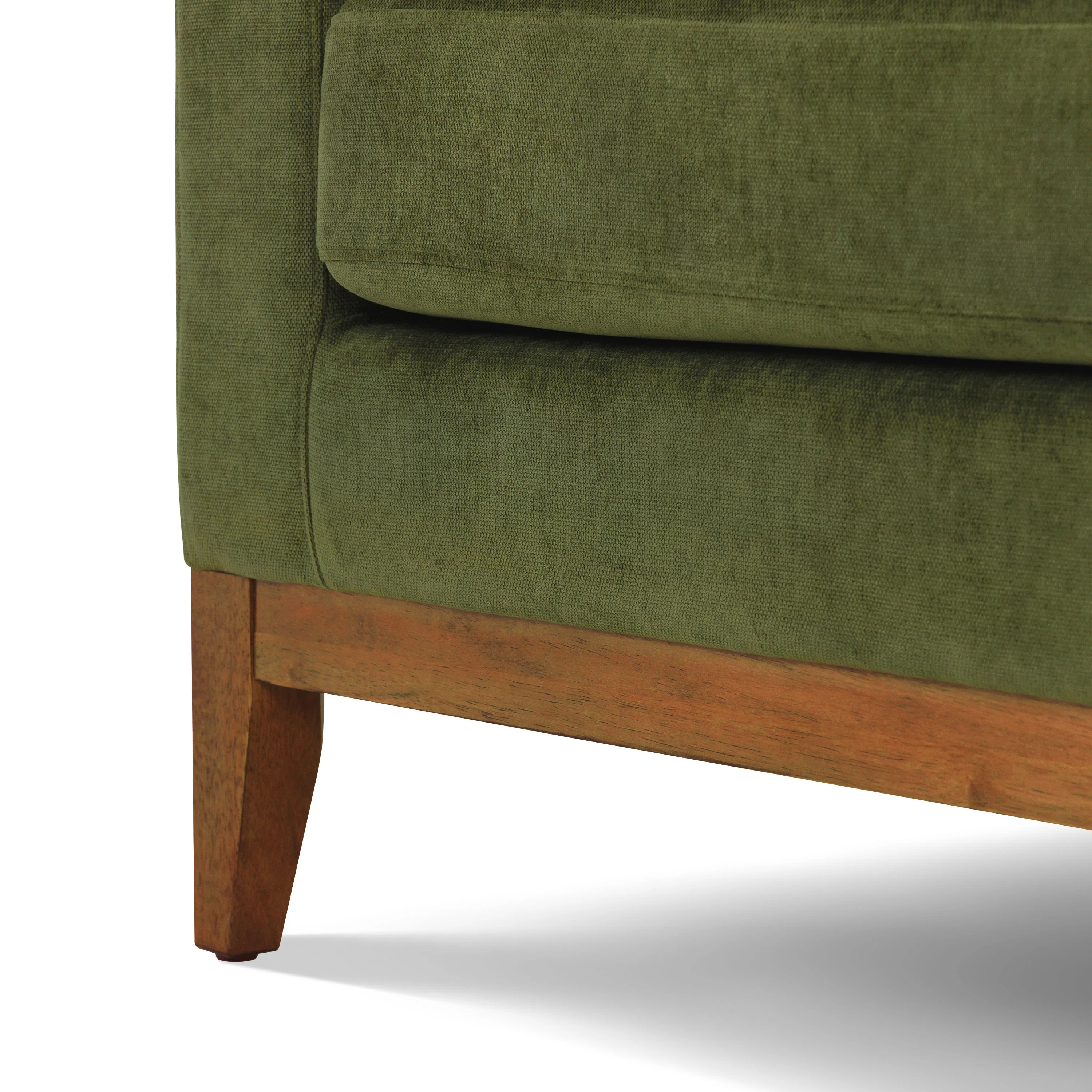 Zyon Right-Facing Bumper Chaise Sectional | Distressed Green Velvet - Image 22