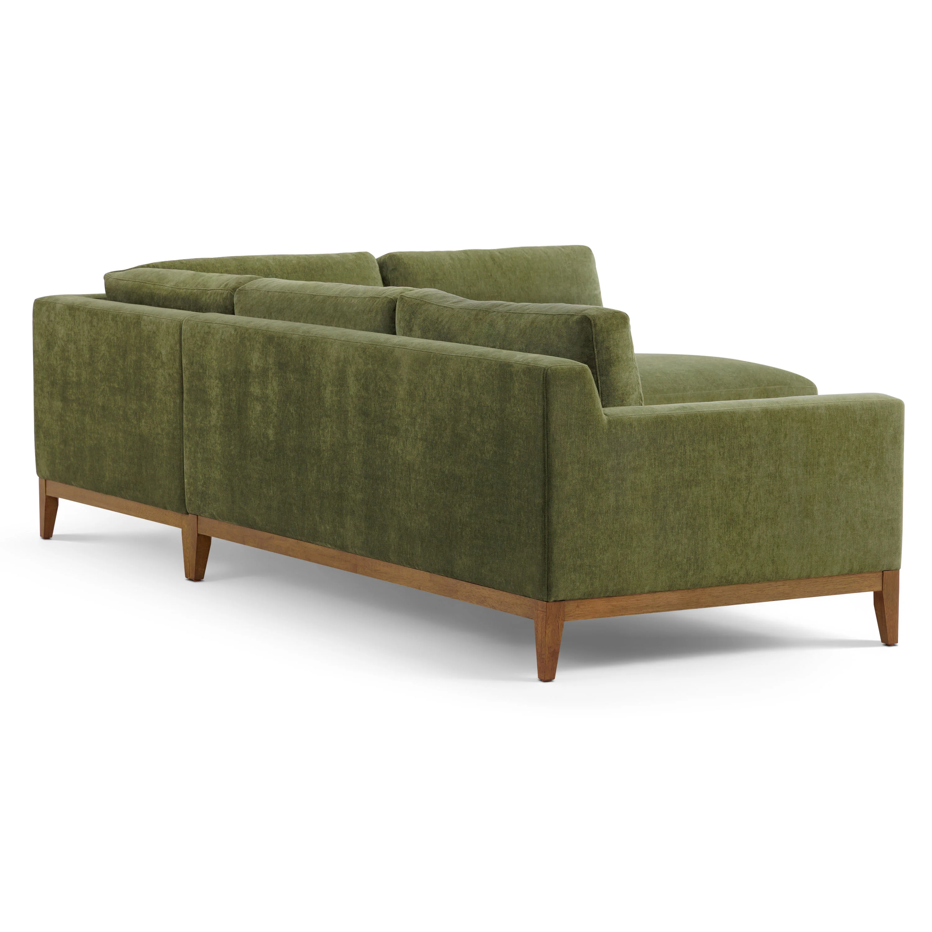 Zyon Right-Facing Bumper Chaise Sectional | Distressed Green Velvet - Image 6