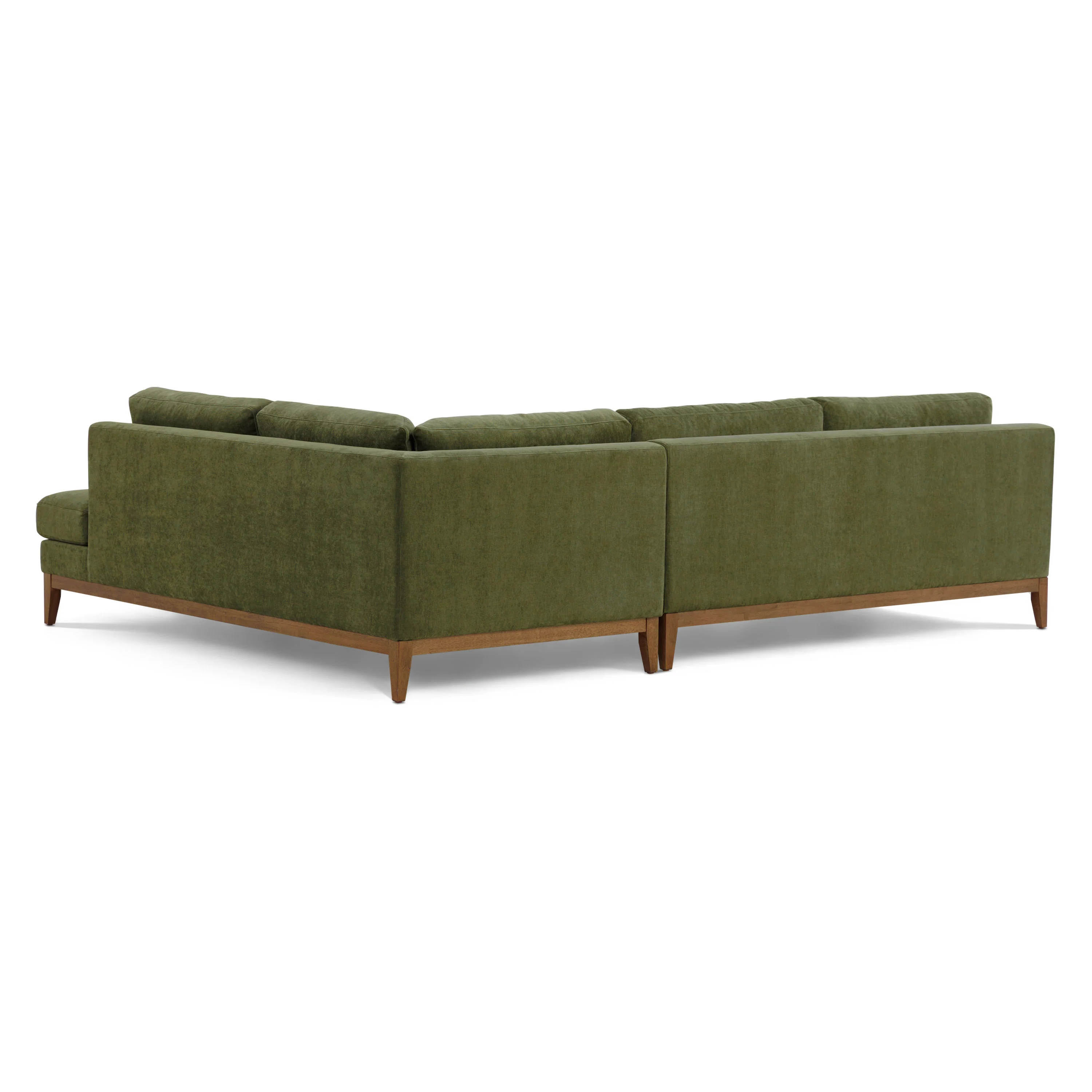 Zyon Right-Facing Bumper Chaise Sectional | Distressed Green Velvet - Image 8