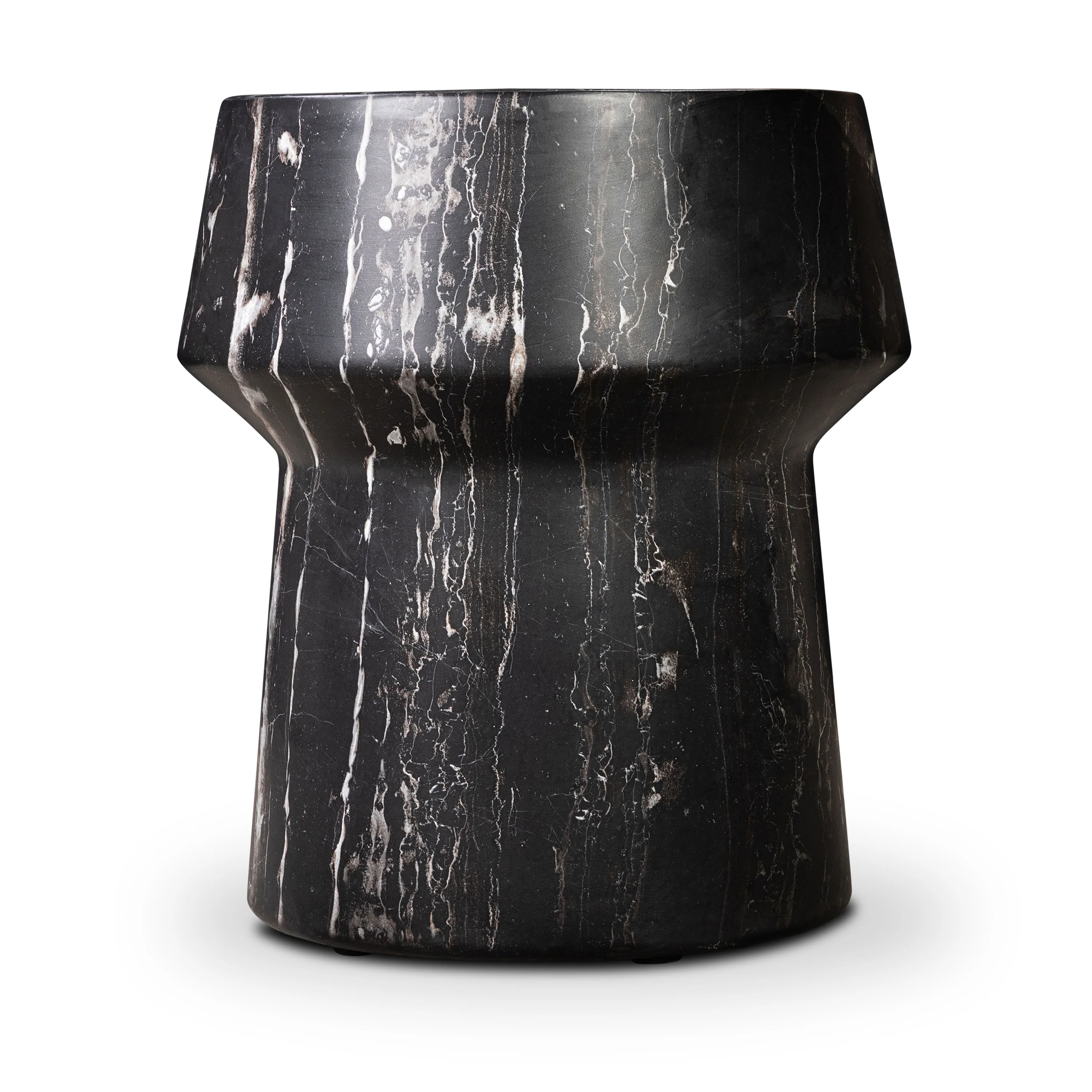 Zyra 18" Side Table | Black Marble - Image 3