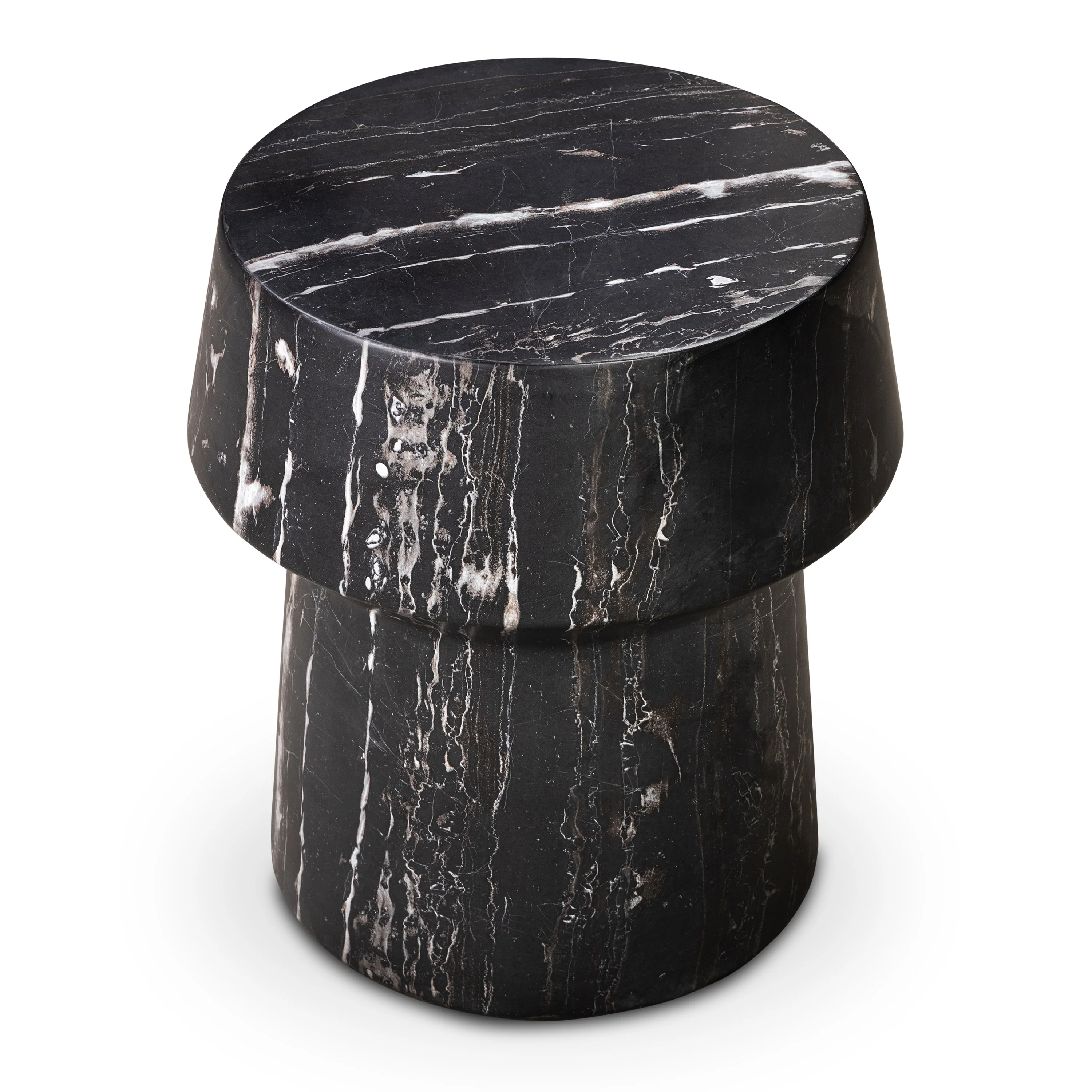Zyra 18" Side Table | Black Marble - Image 4